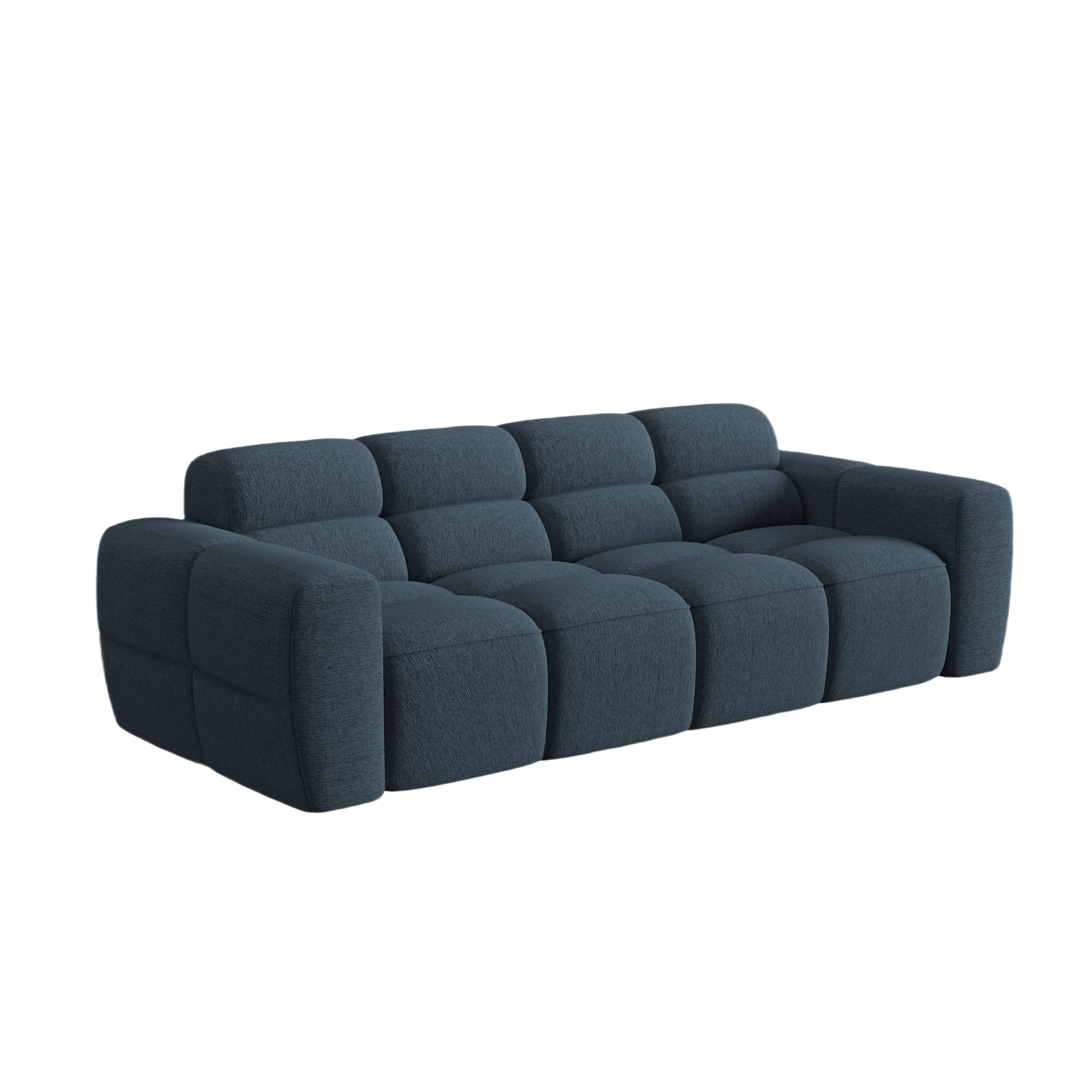 Sofa 4-Sitzer LISA dunkelblaues Chenille
