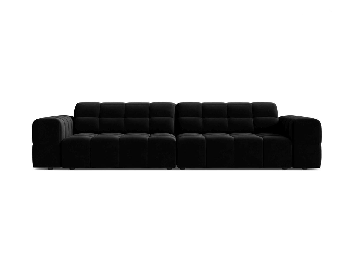 Sofa aksamitna 4-osobowa JENNIFER czarny Venus – Micadoni