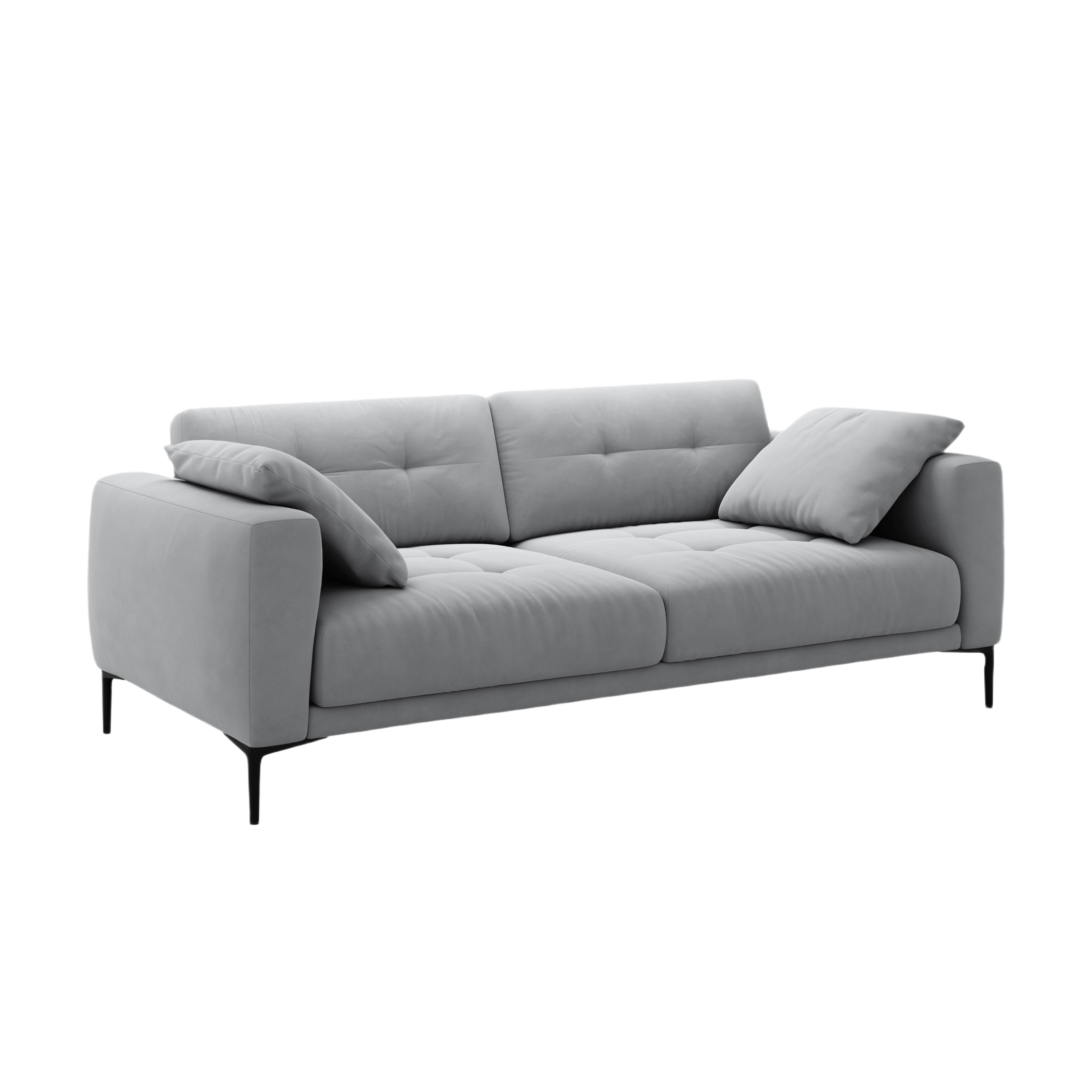 Velvet sofa for 4 people BEMY gray