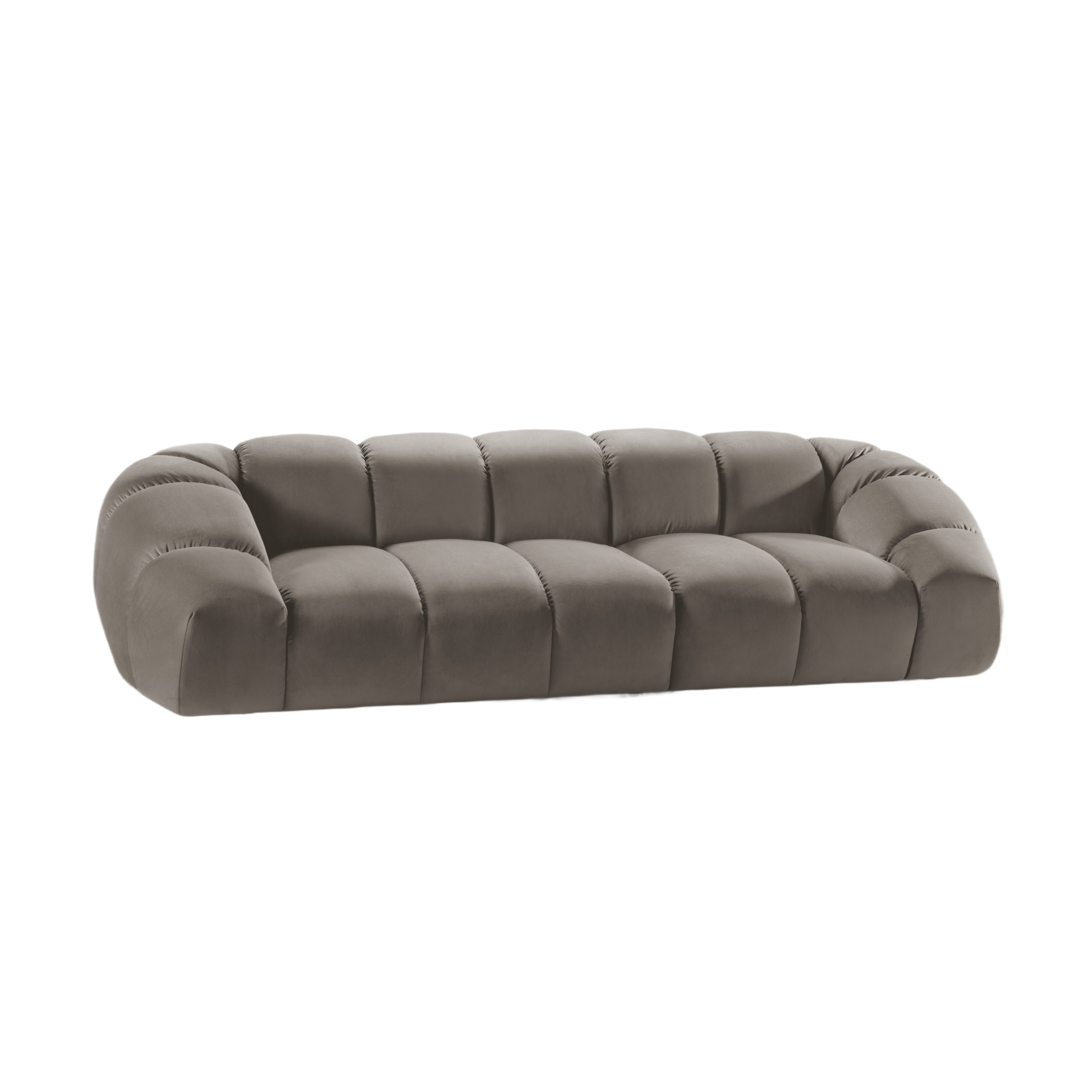 Sofa aus Samt für 4 Personen DIANA grau-braun