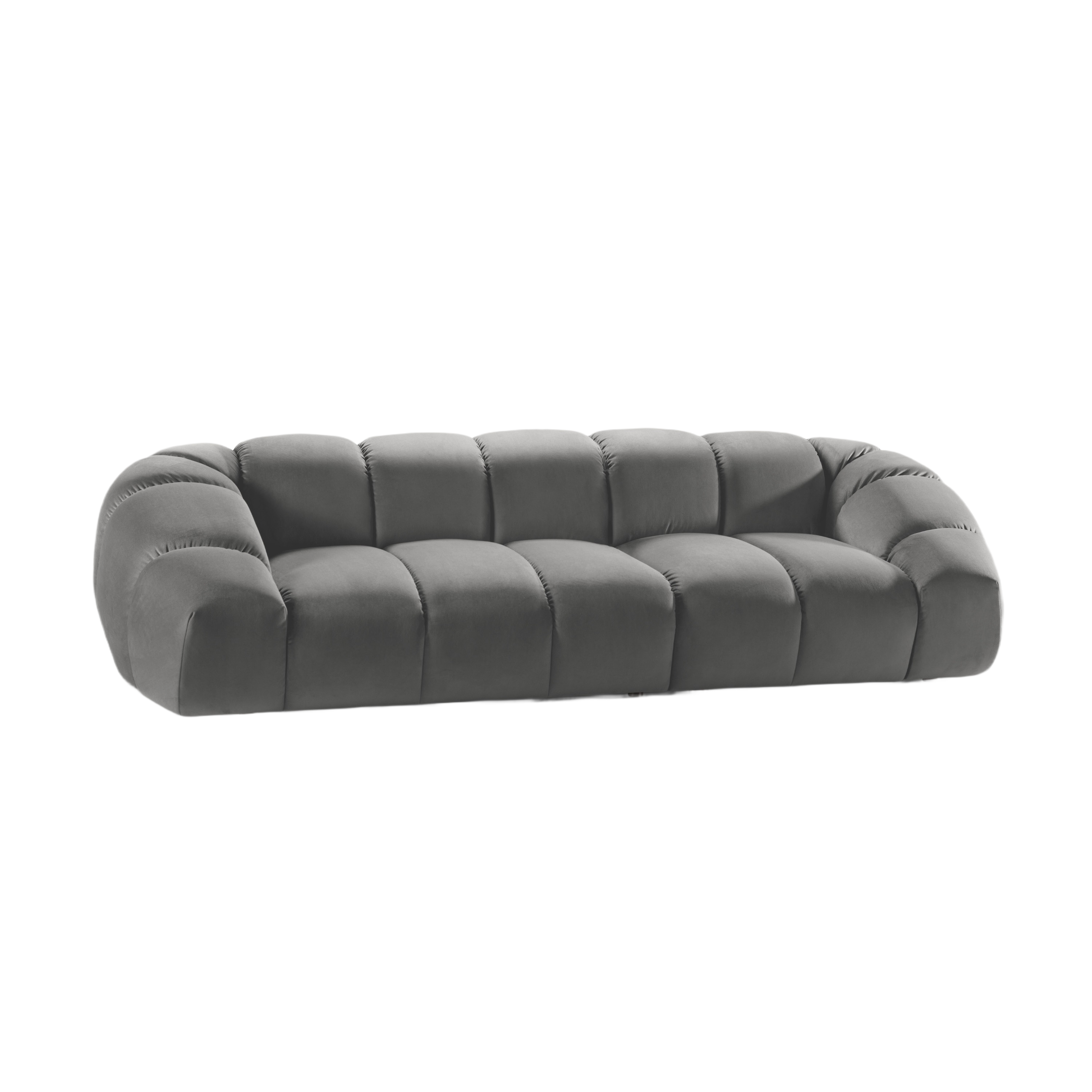 Sofa aus Samt für 4 Personen DIANA grau