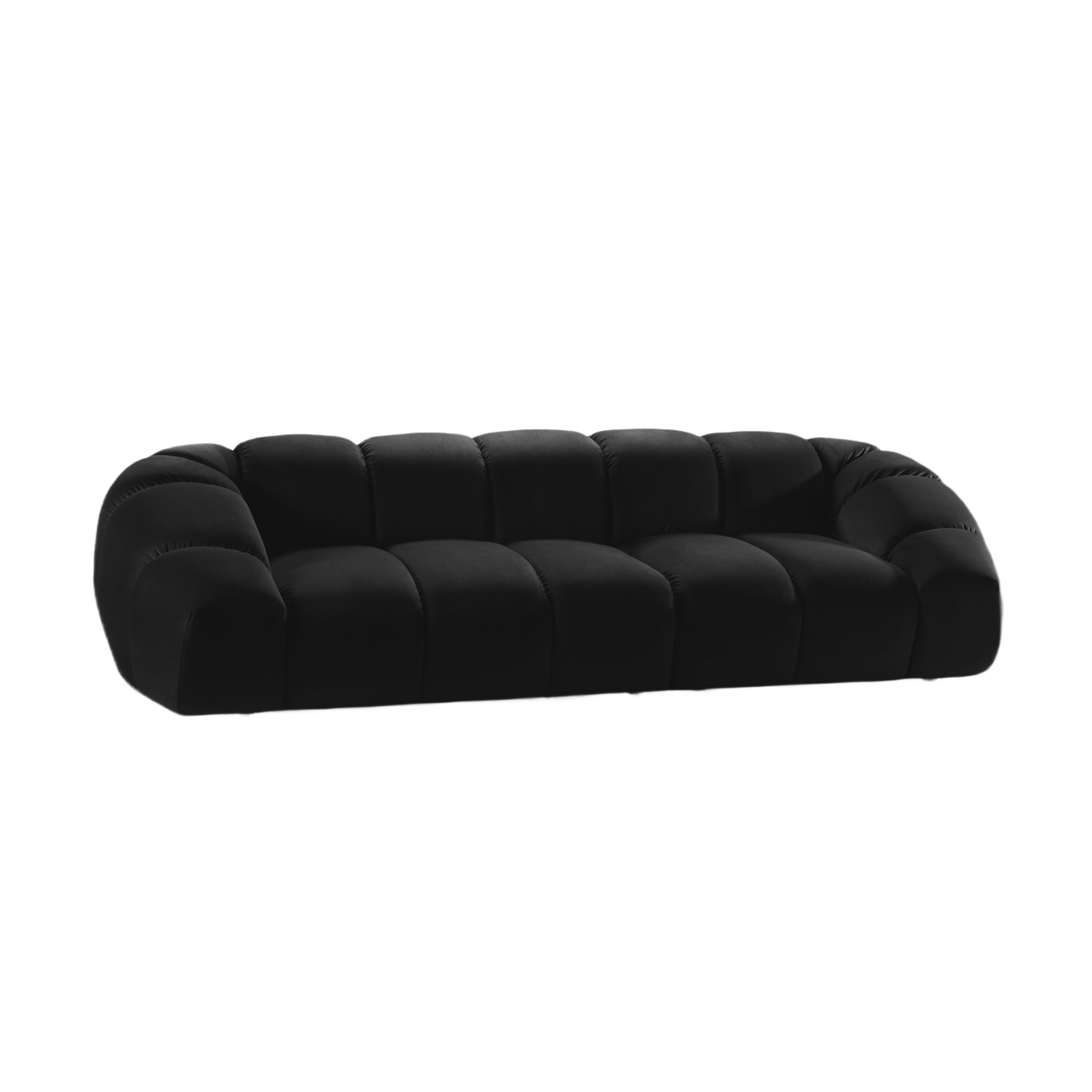 Velvet sofa for 4 people DIANA black
