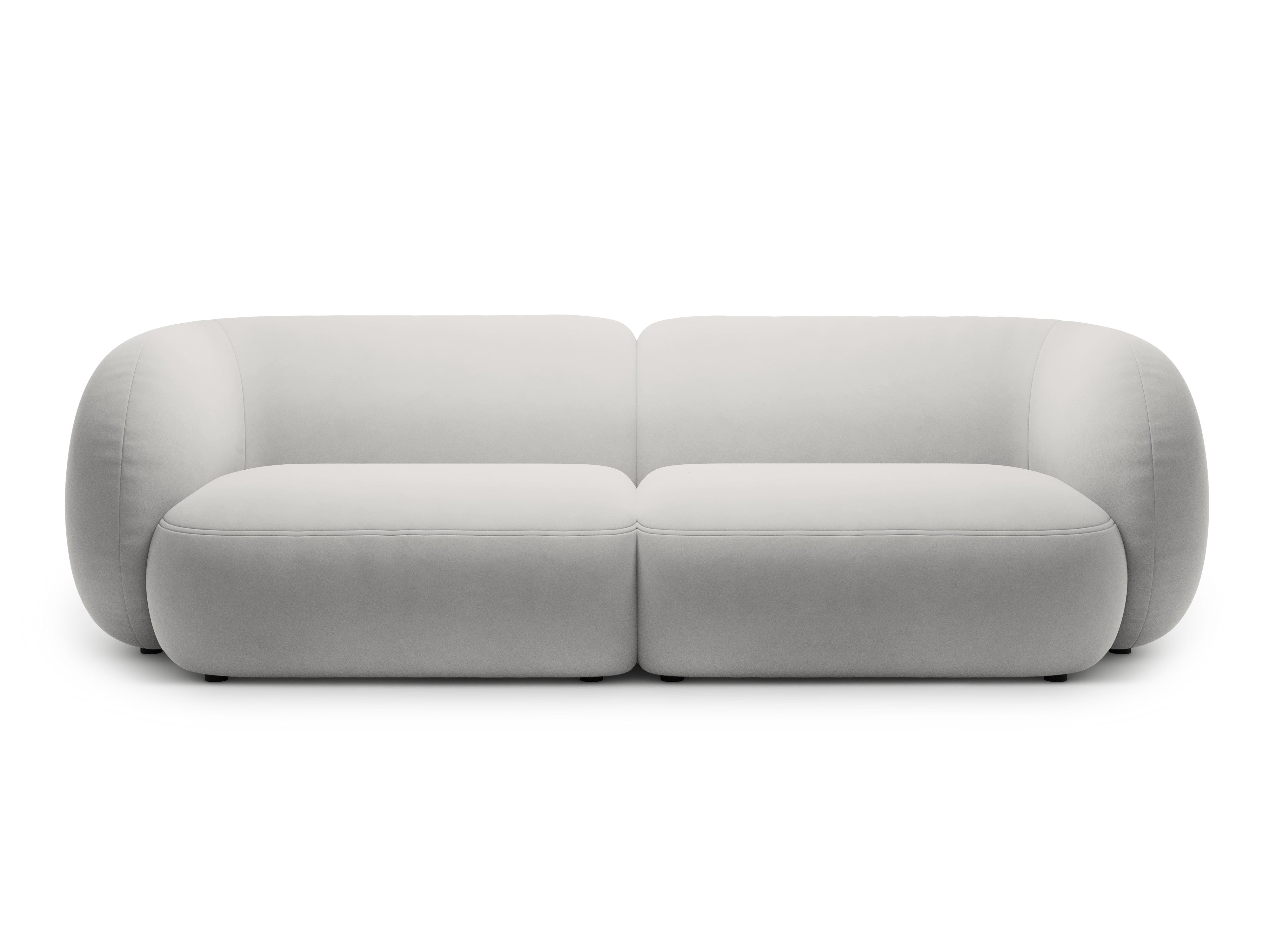 Sofa für 4 Personen aus Samt KATE hellgrau