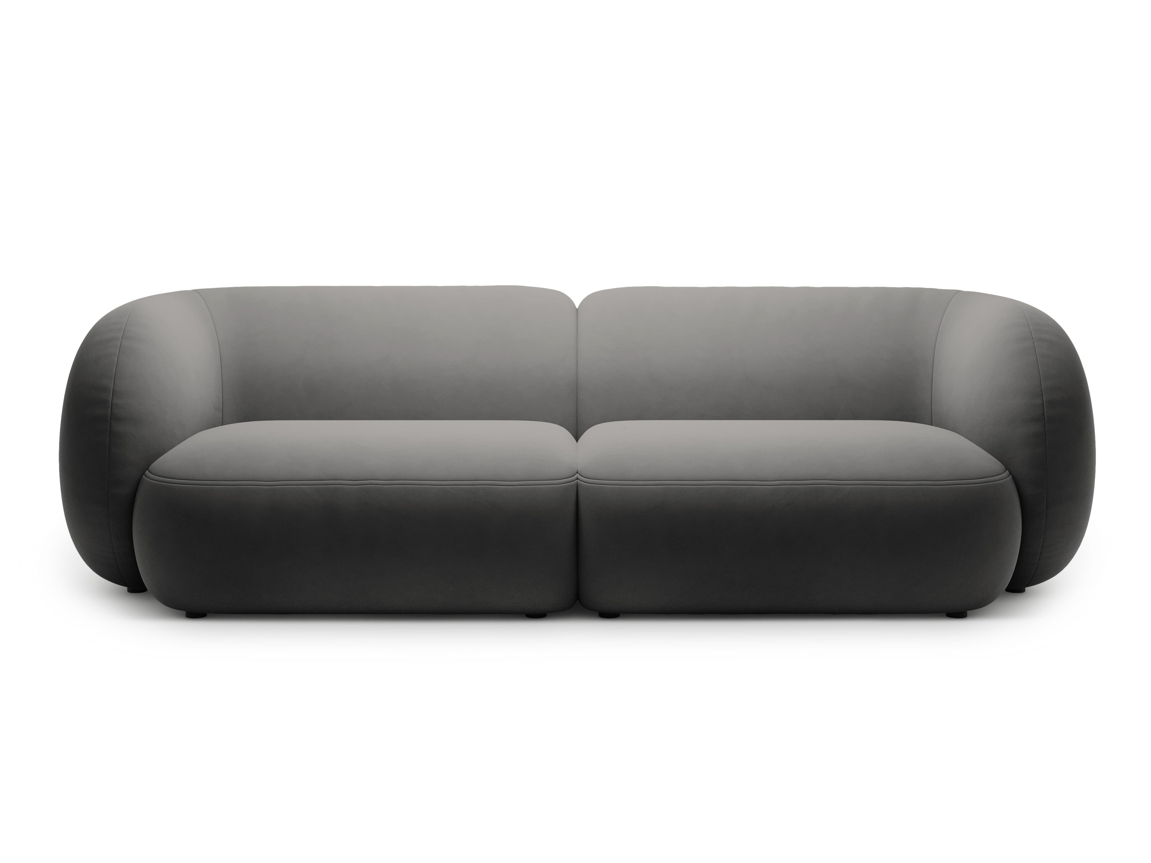 4-seater velvet sofa KATE dark gray