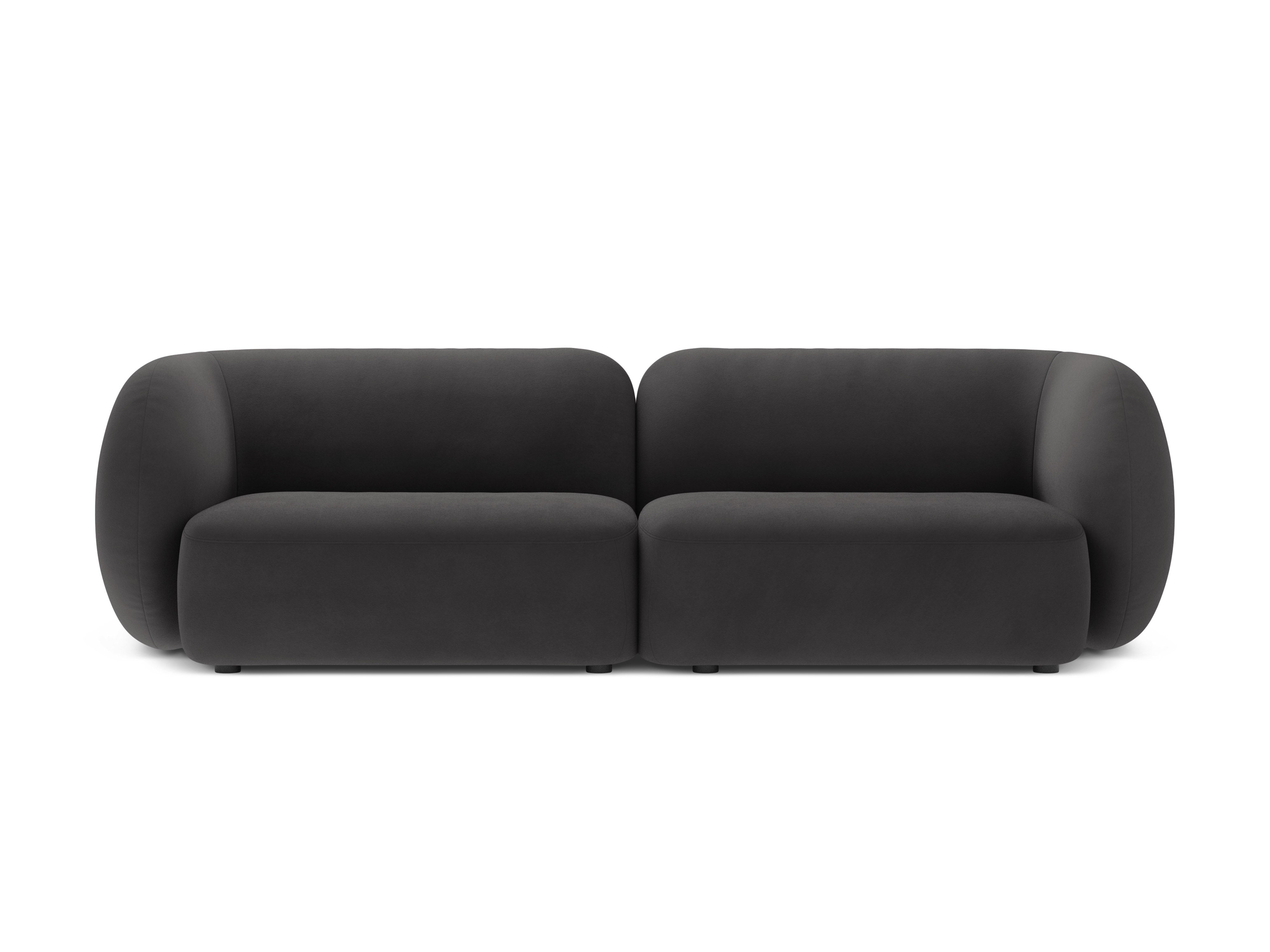 4-seater velvet sofa KATE dark gray