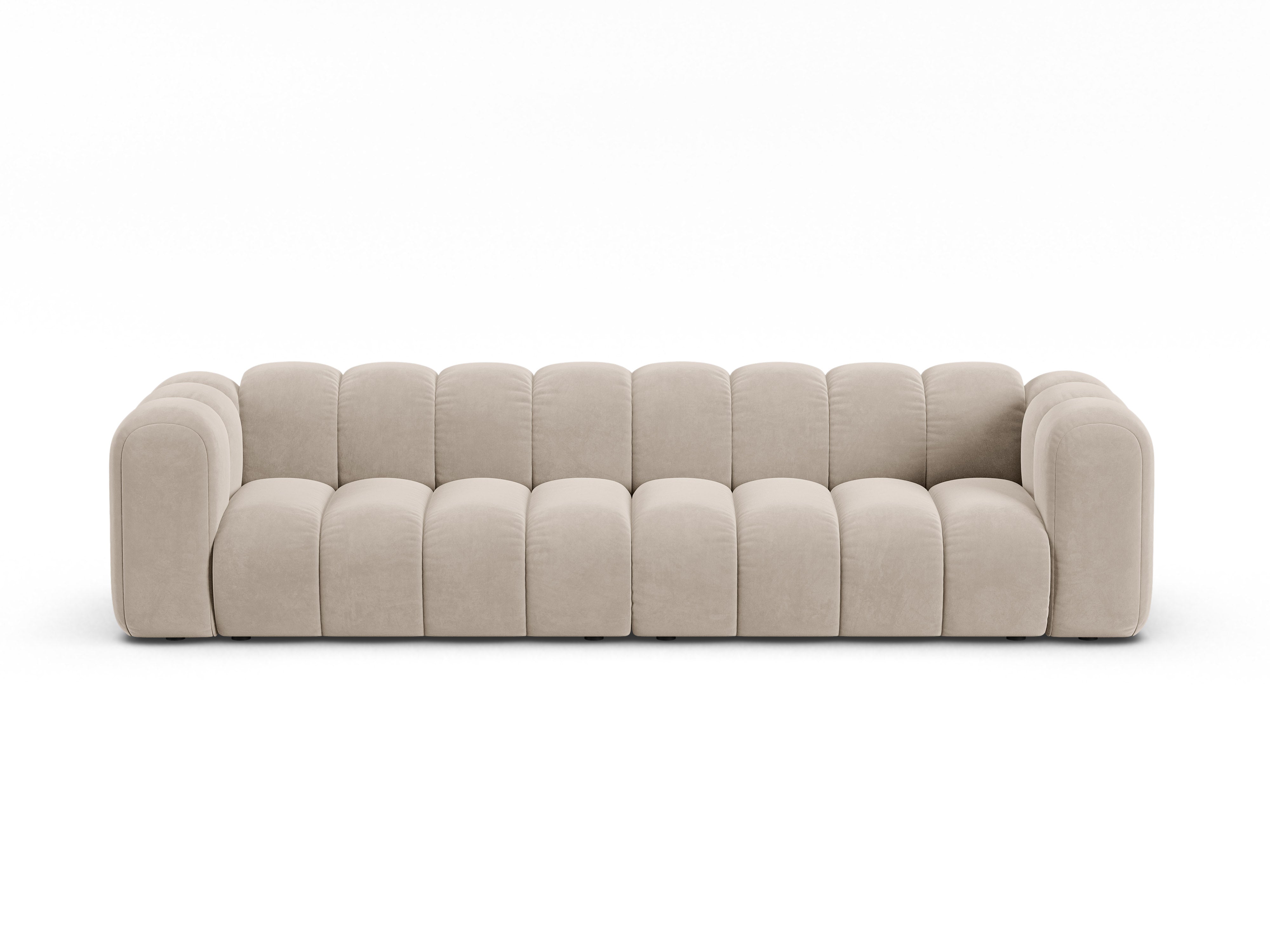 Velvet sofa for 4 people LUPINE beige