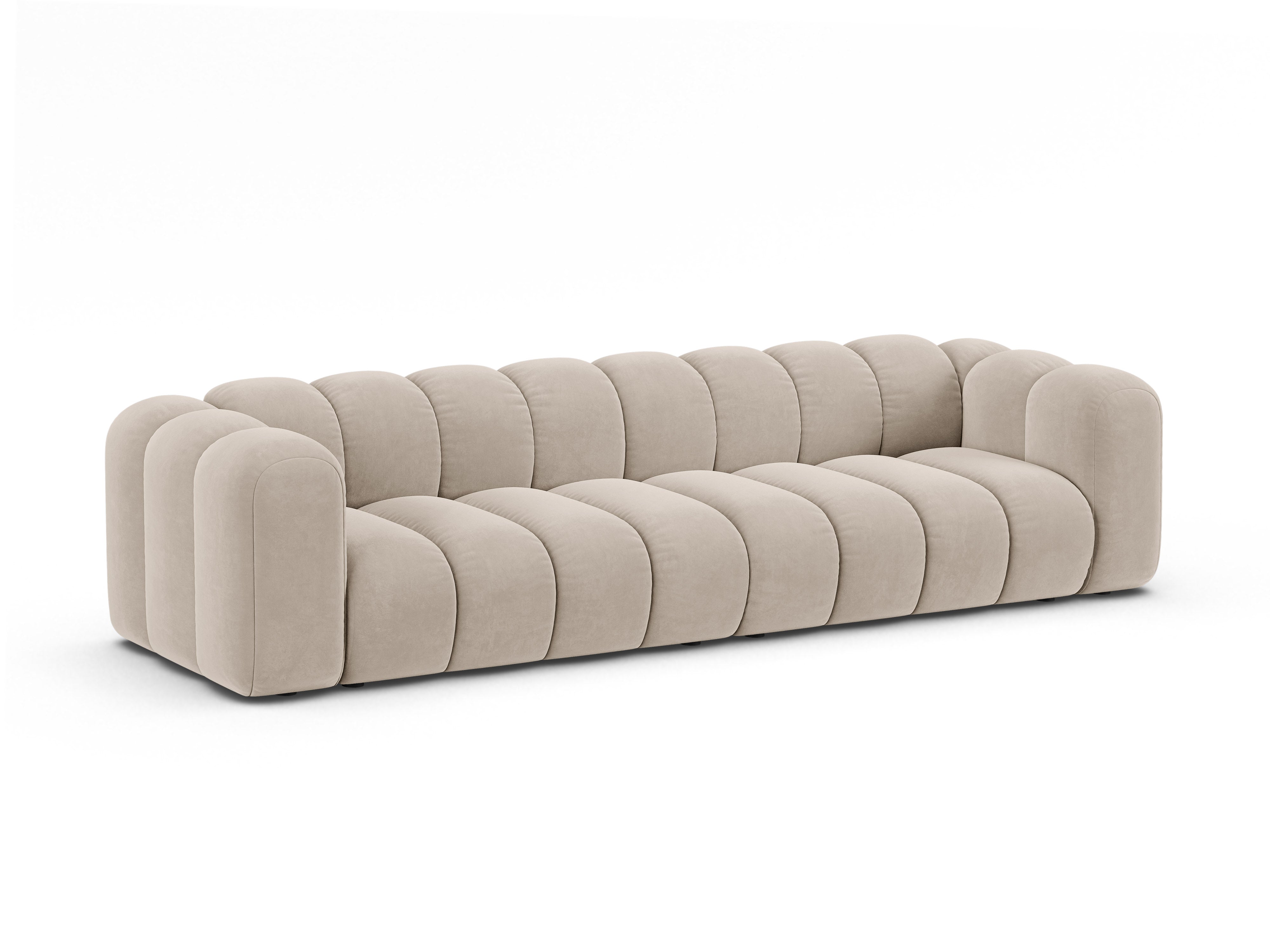 Velvet sofa for 4 people LUPINE beige