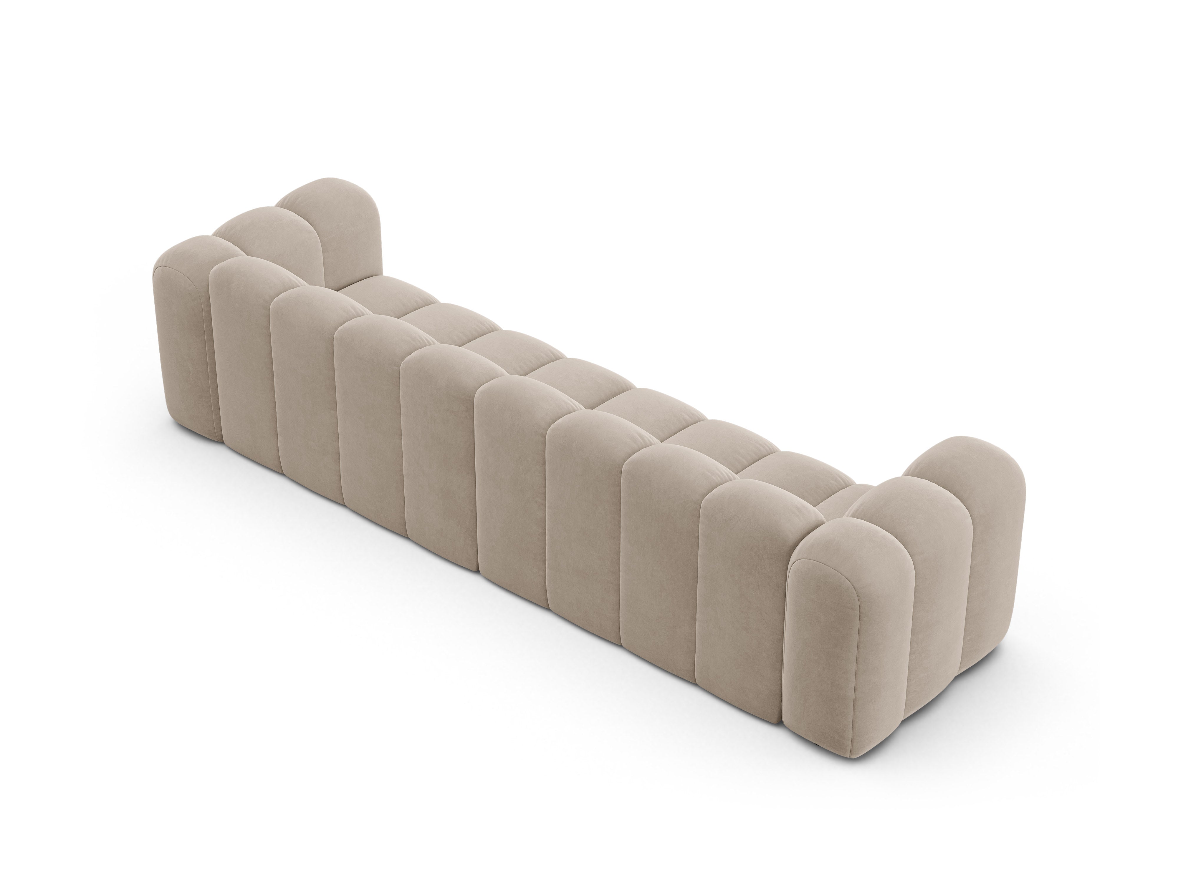 Velvet sofa for 4 people LUPINE beige