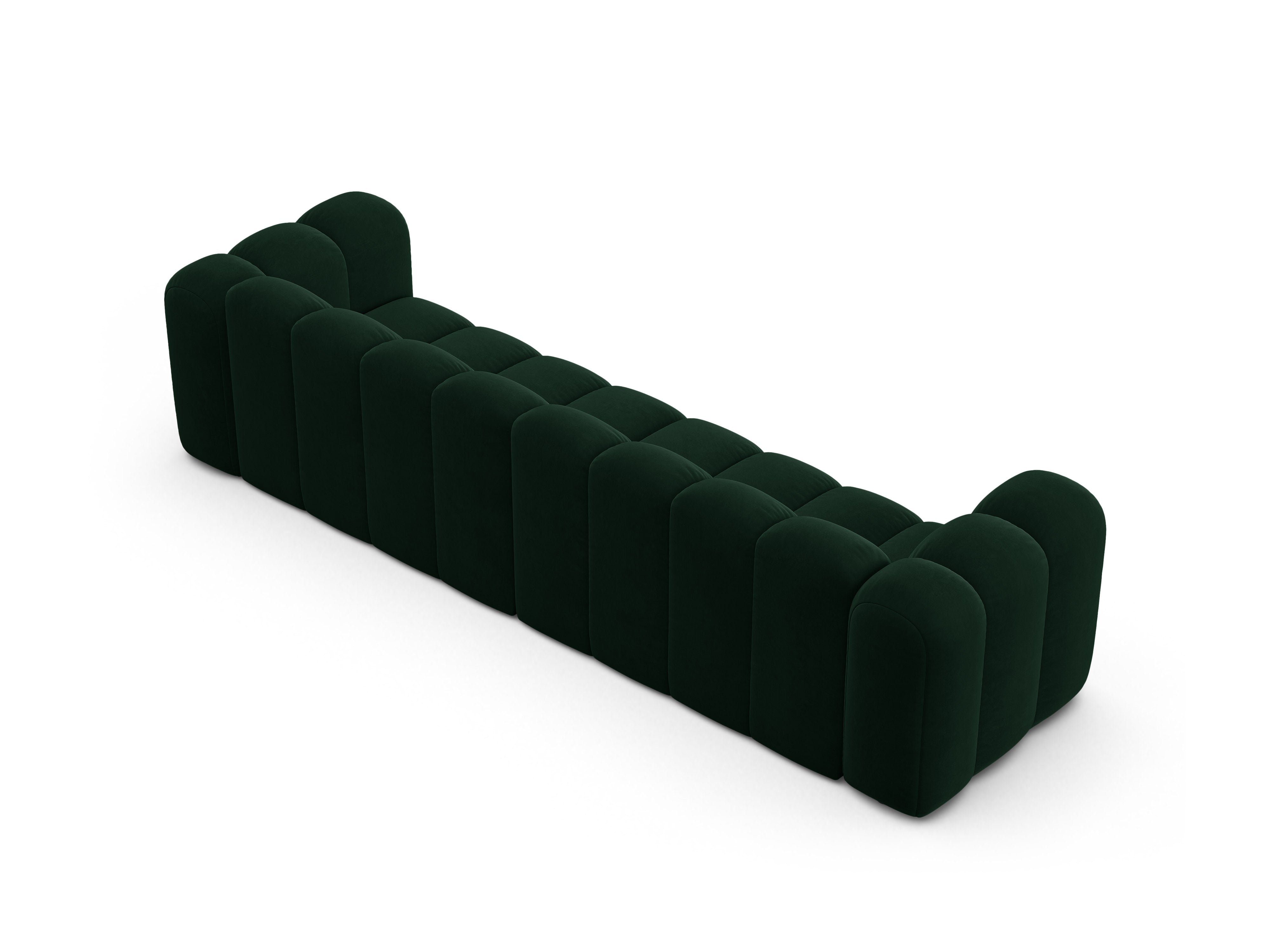 Velvet sofa for 4 people LUPINE bottle green