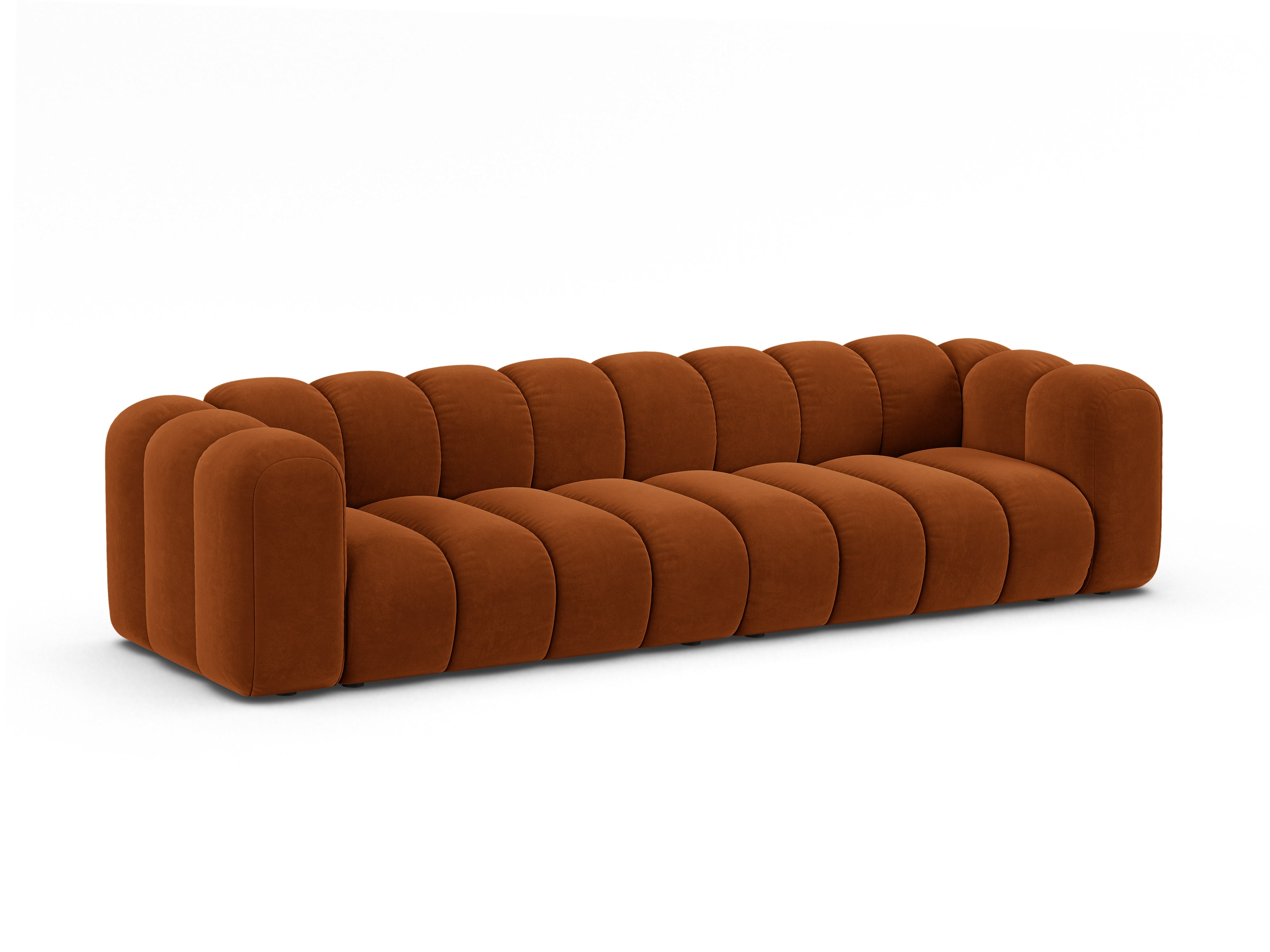 Sofa aksamitna 4-osobowa LUPINE ceglany – Micadoni