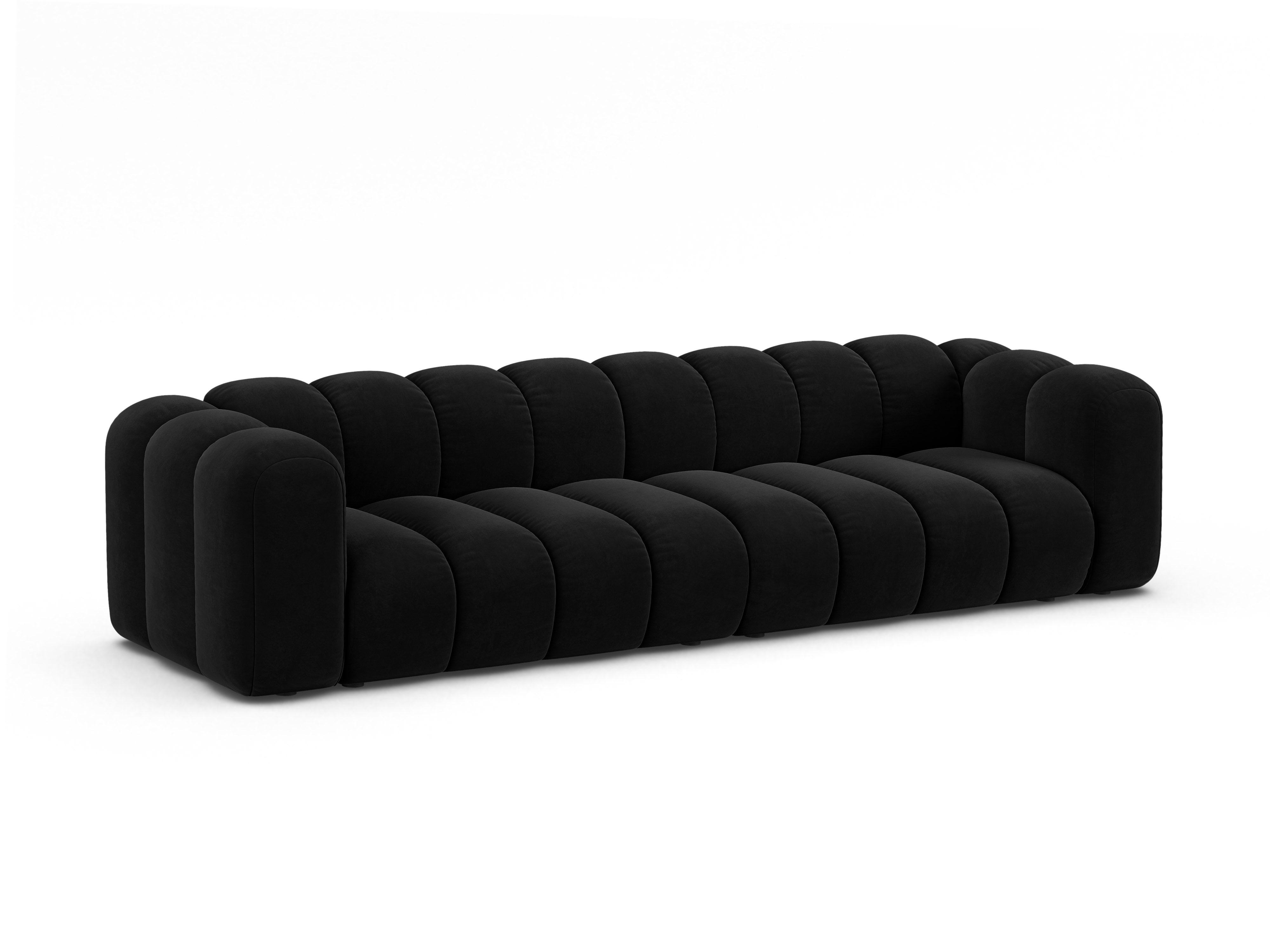 Velvet sofa for 4 people LUPINE black