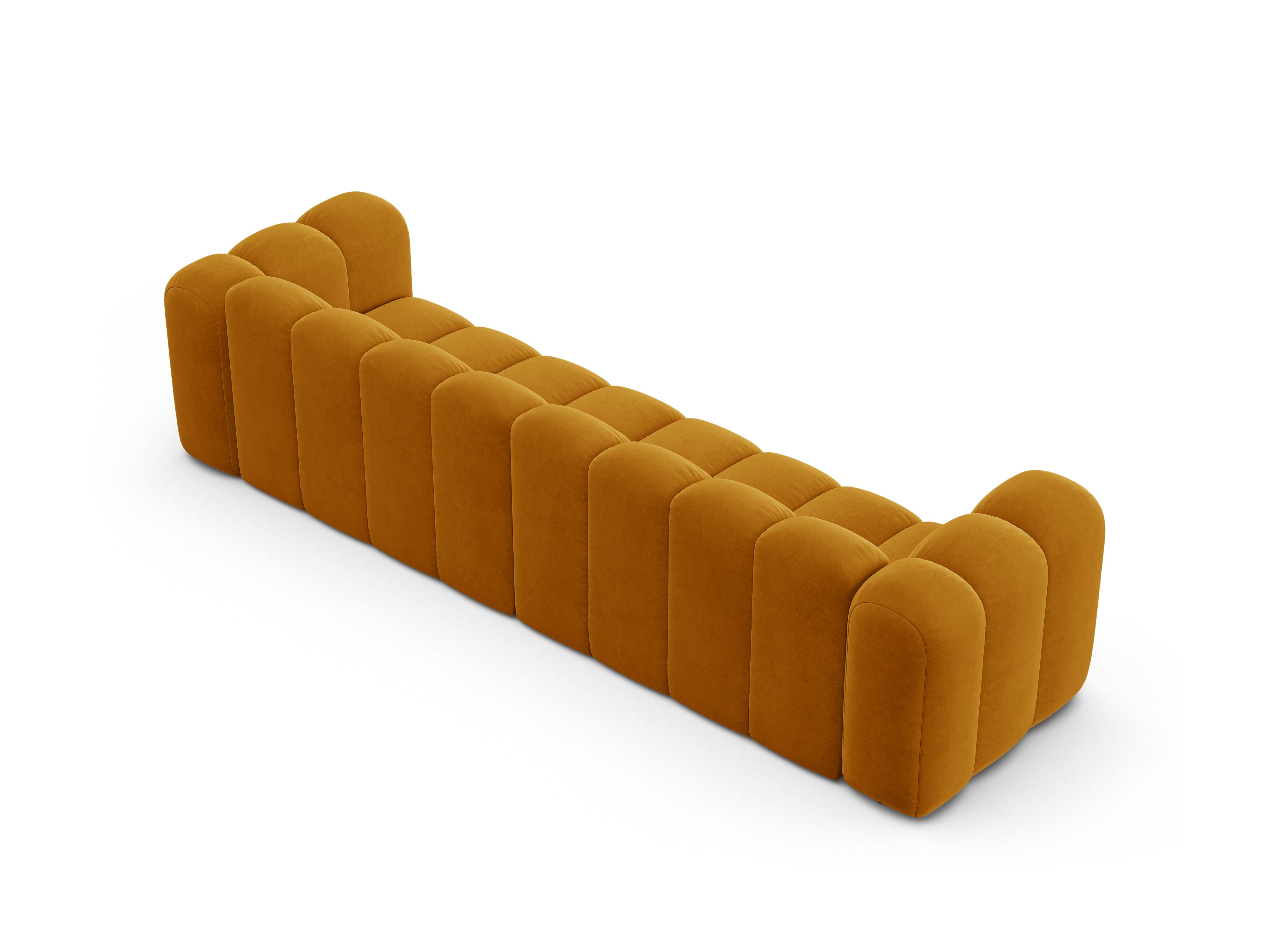 Velvet sofa for 4 people LUPINE mustard