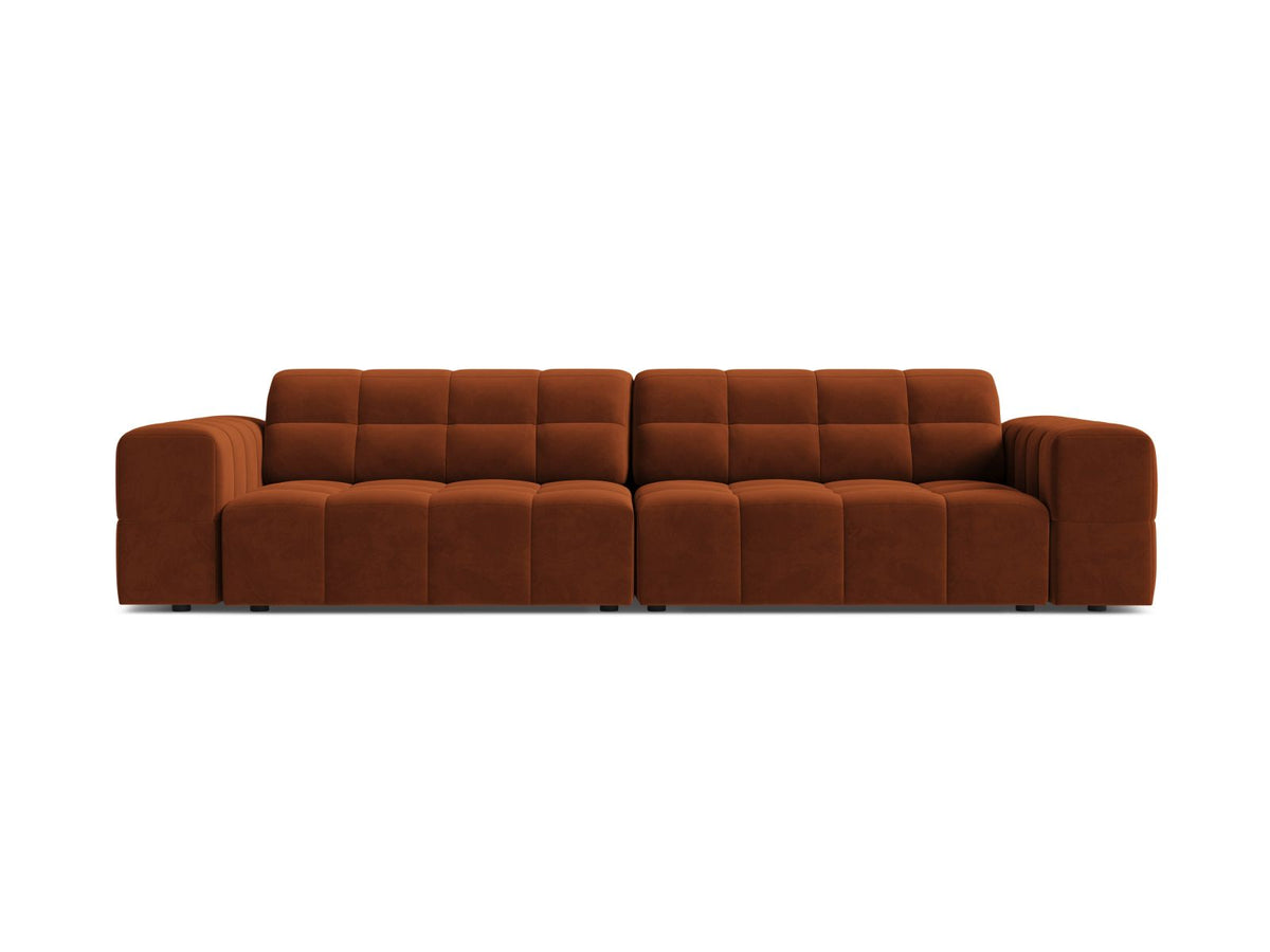 Sofa aksamitna 4-osobowa JENNIFER terakota Bluvel – Micadoni