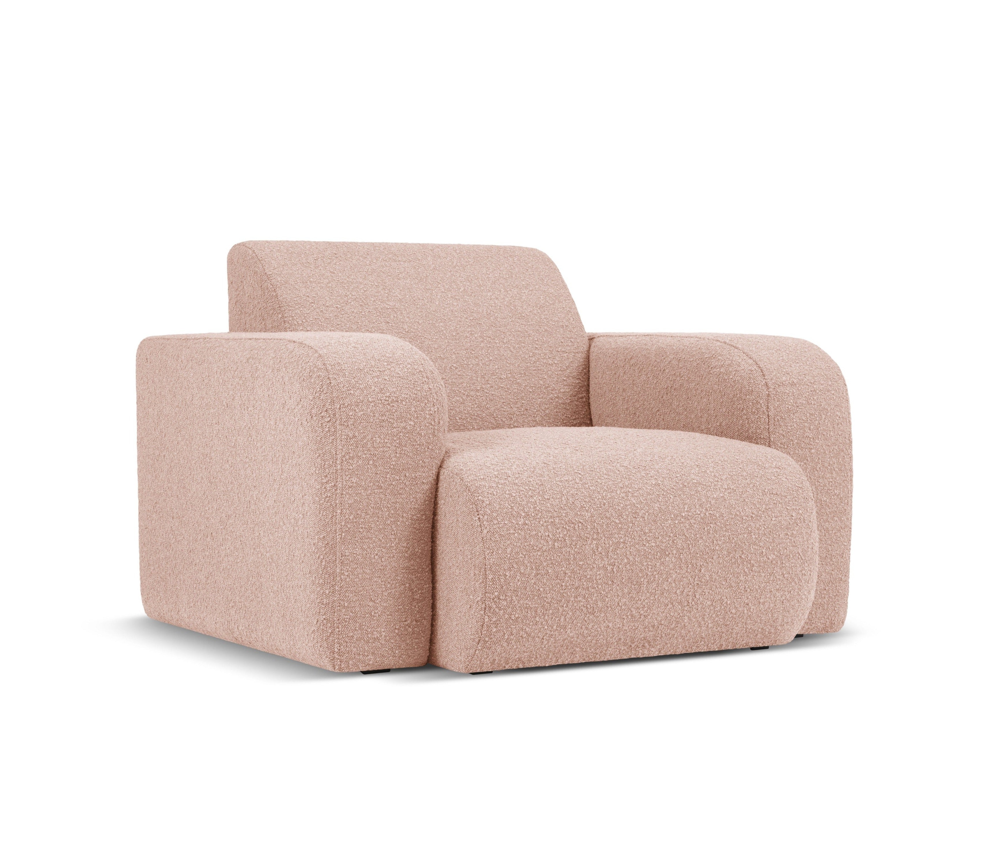 Fotel w tkaninie boucle MOLINO pudrowy róż Micadoni Eye on Design