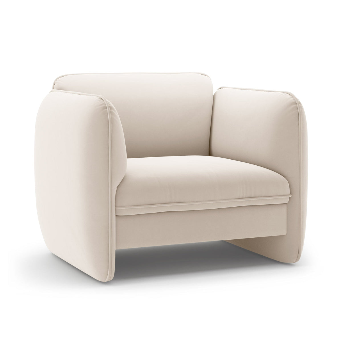 Velvet Armchair GEORGIA Light Beige