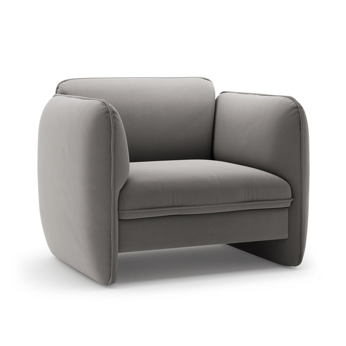 Gray velvet armchair GEORGIA