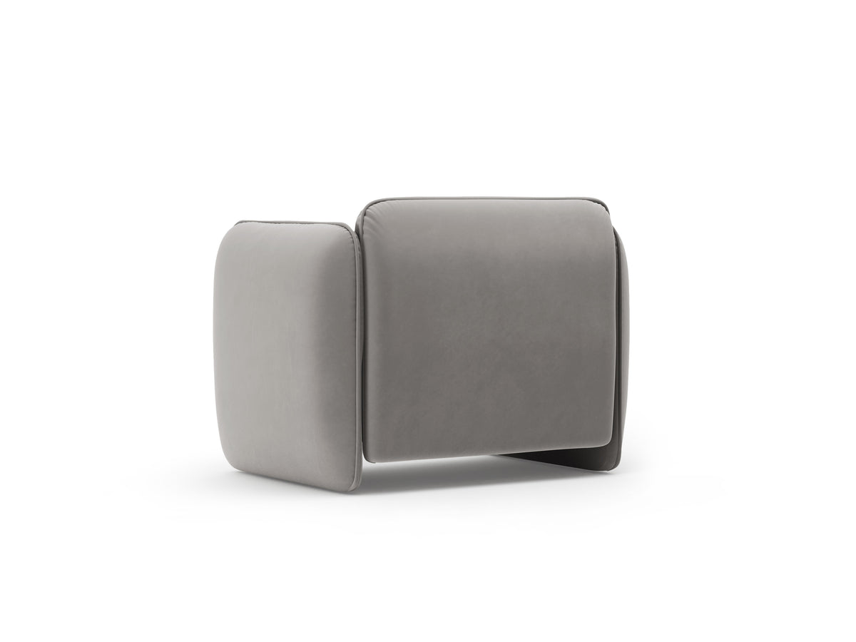 Gray velvet armchair GEORGIA