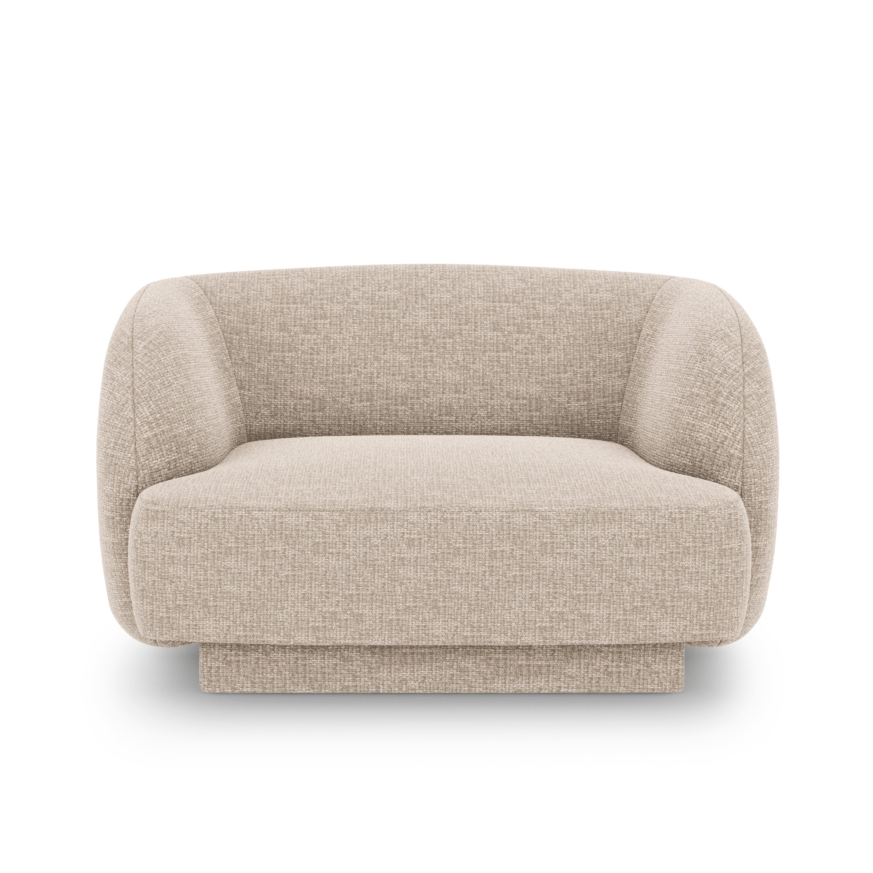 Fotel w tkaninie szenilowej MILEY beżowy Micadoni    Eye on Design