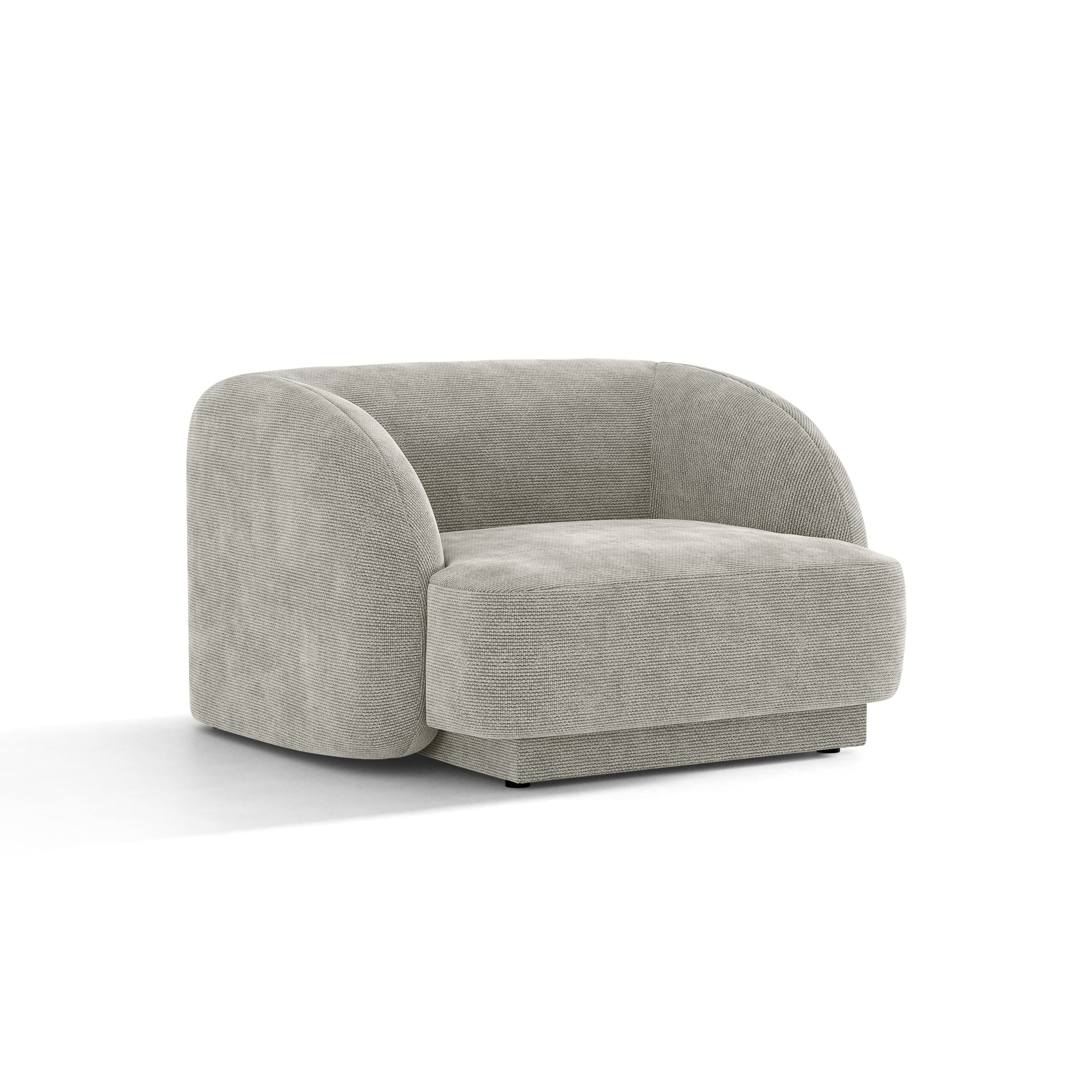 MILEY Light Gray Chenille Silk Armchair