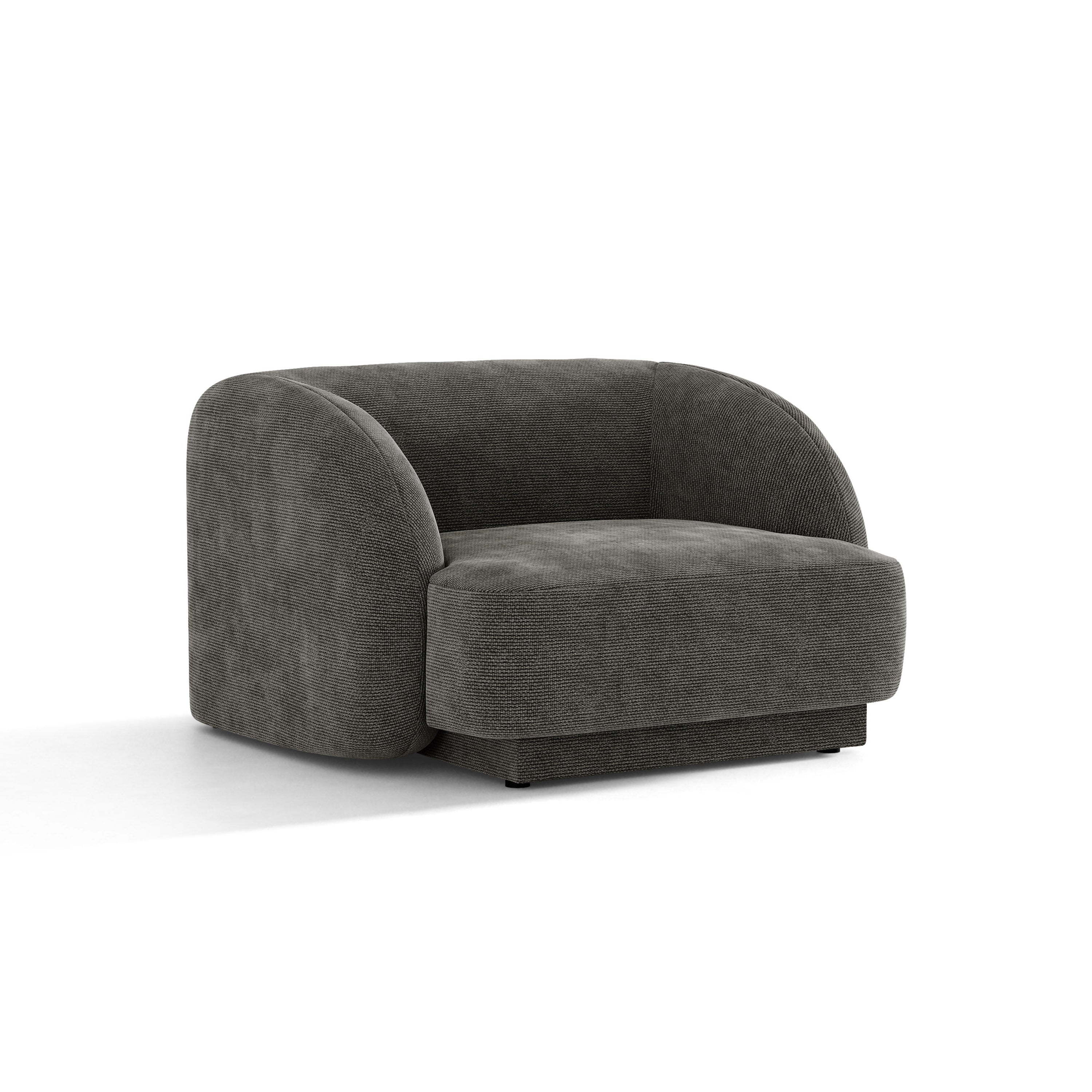 MILEY Armchair Gray Chenille Silky