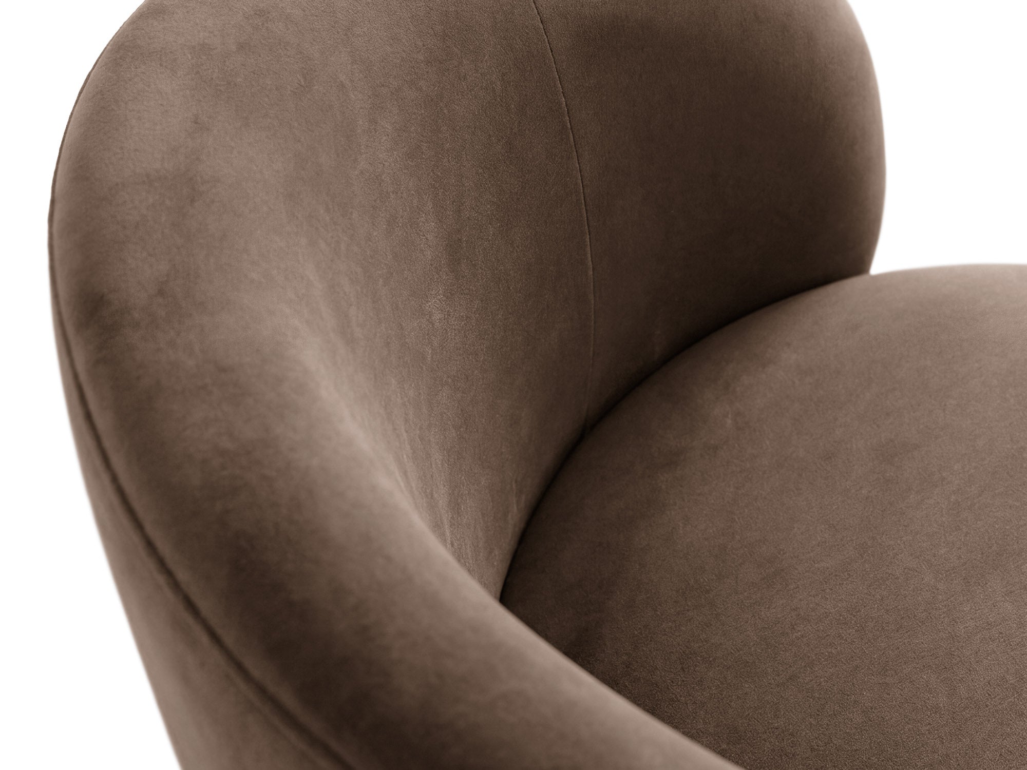 Velvet Armchair AMALTA in Chocolate