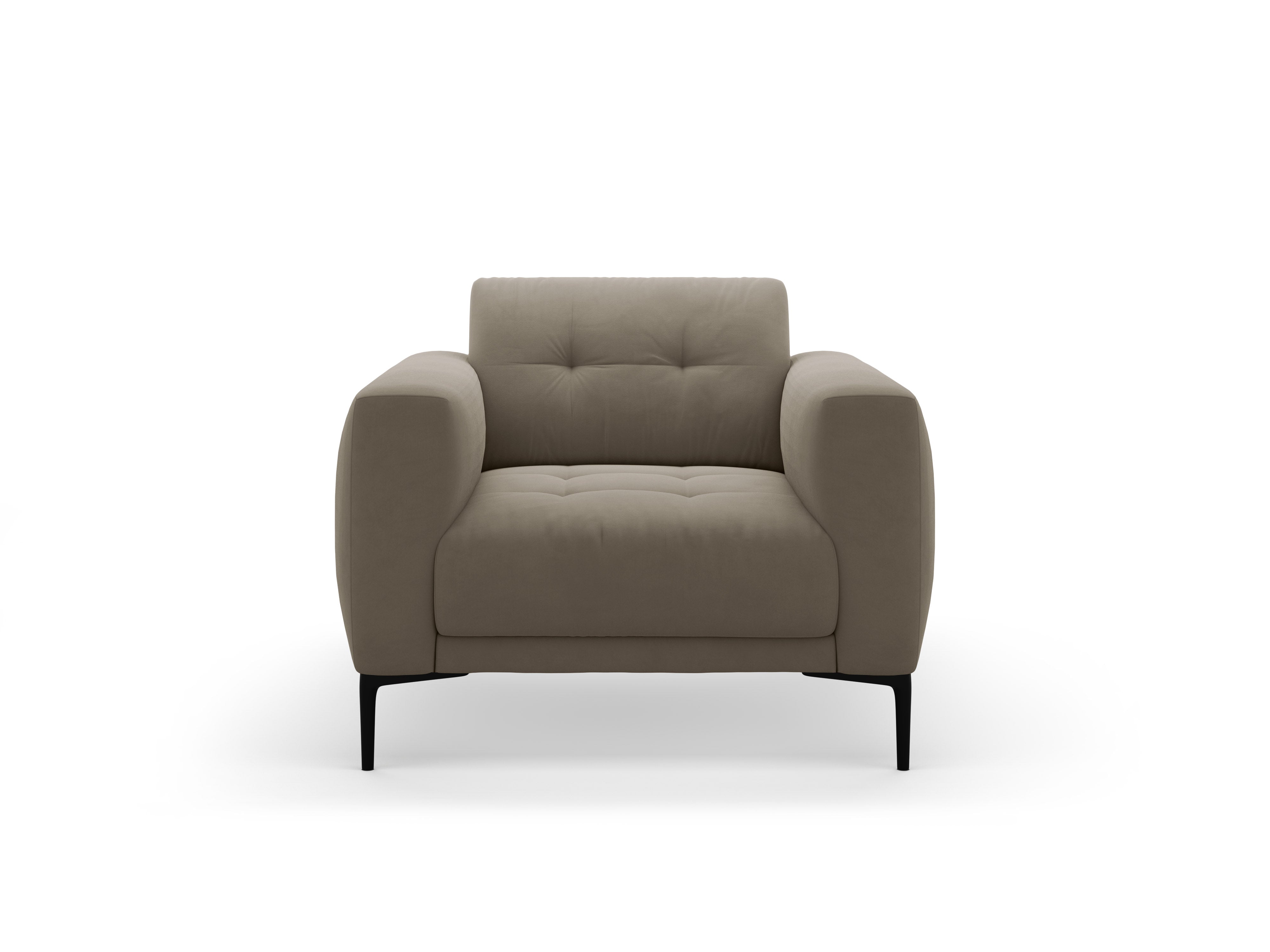 BEMY velvet armchair in gray-brown