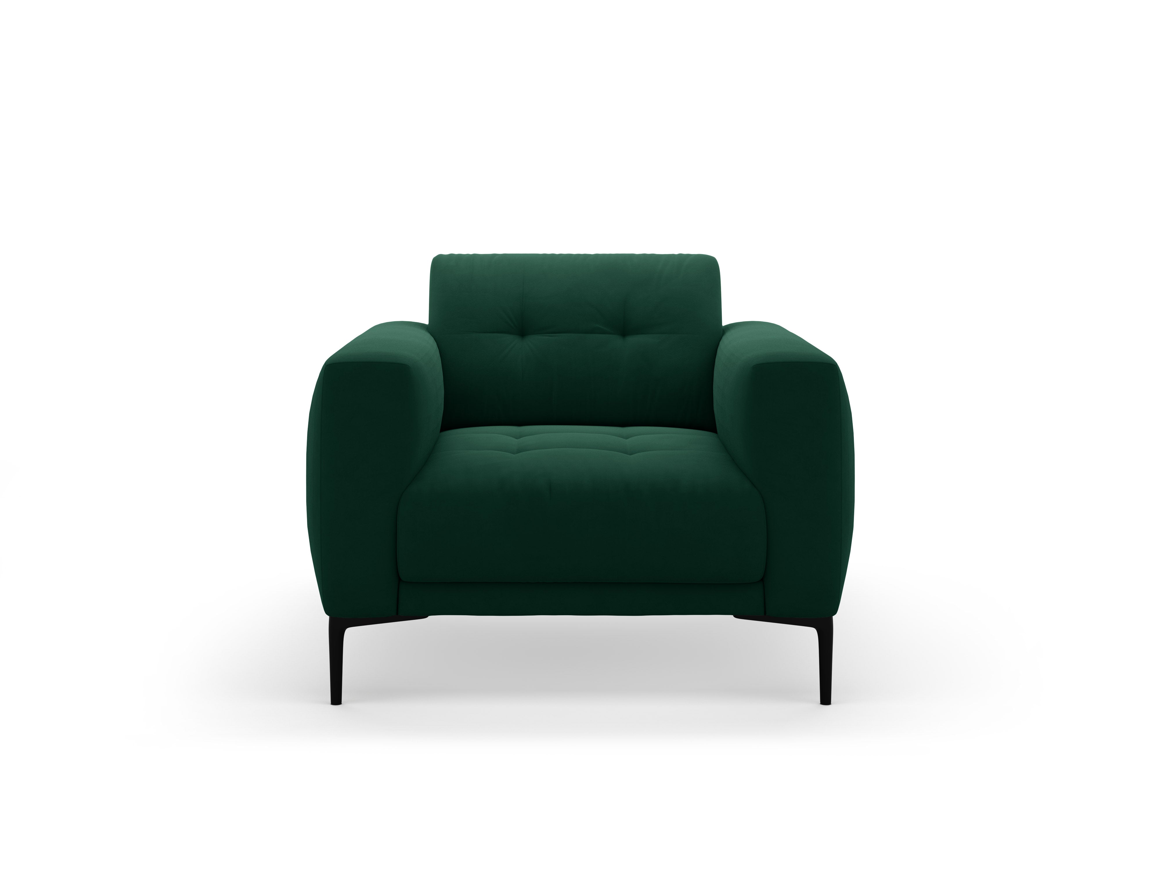 Velvet armchair BEMY bottle green