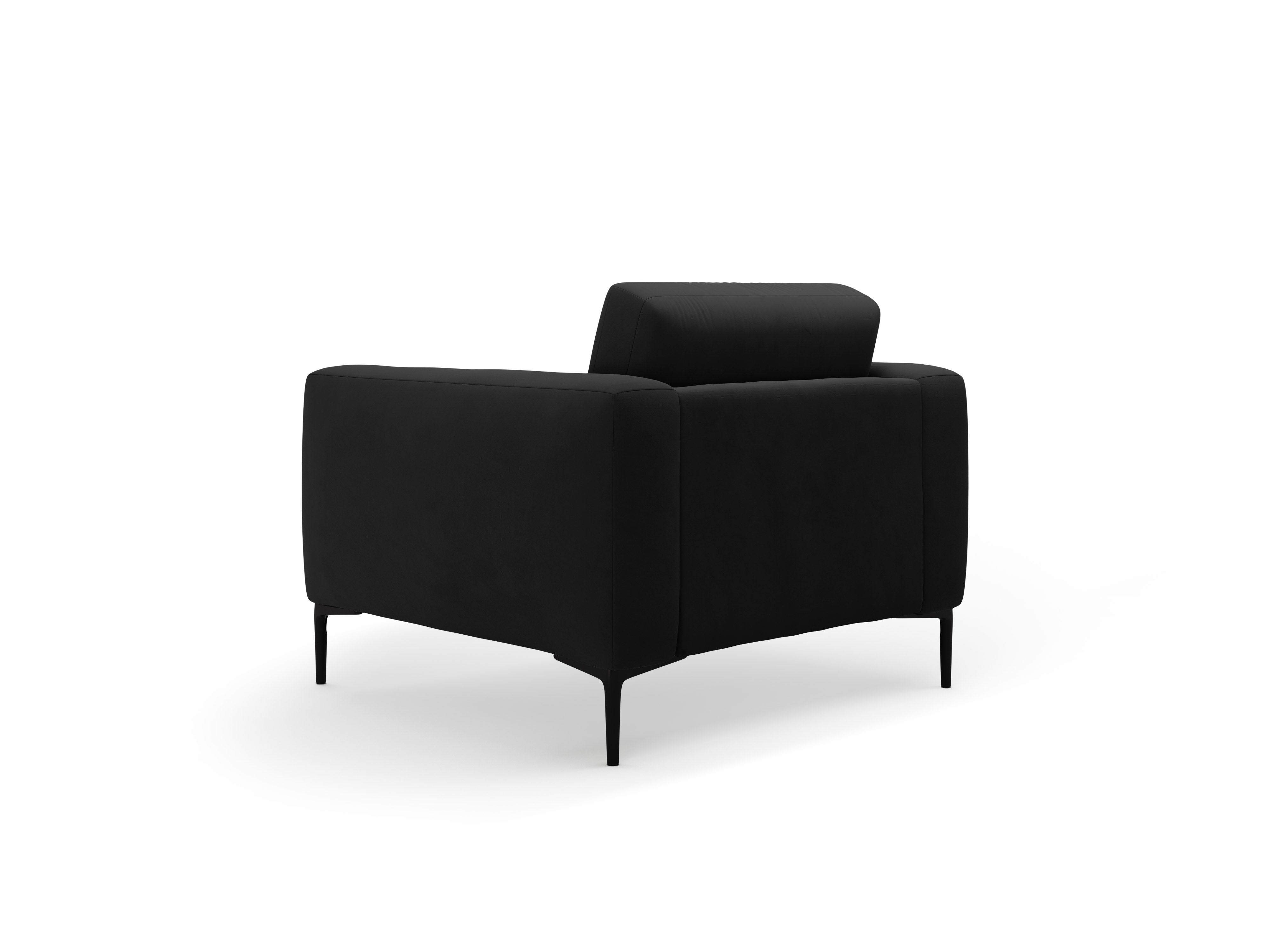 Velvet armchair BEMY black