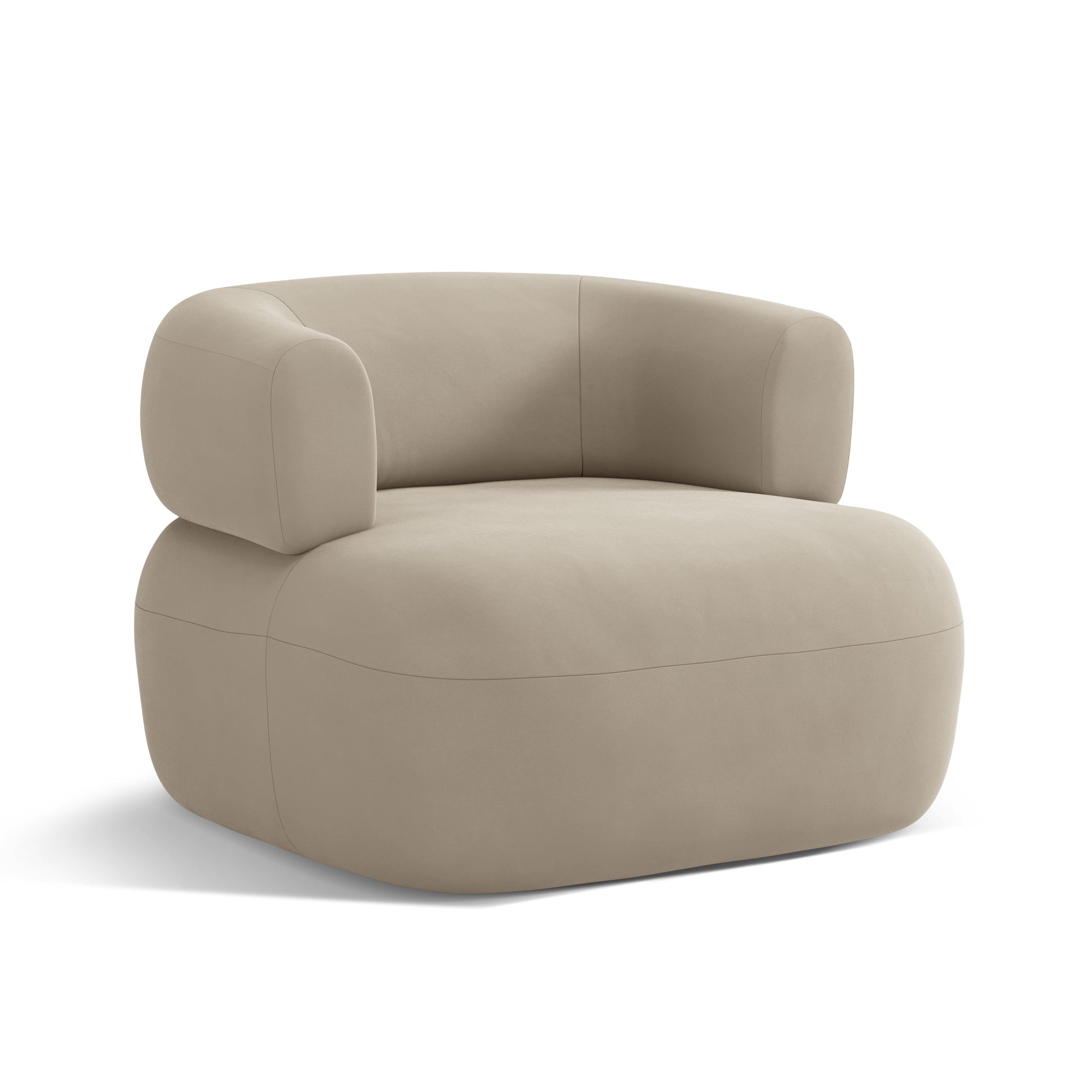 JENNY Beige Velvet Armchair