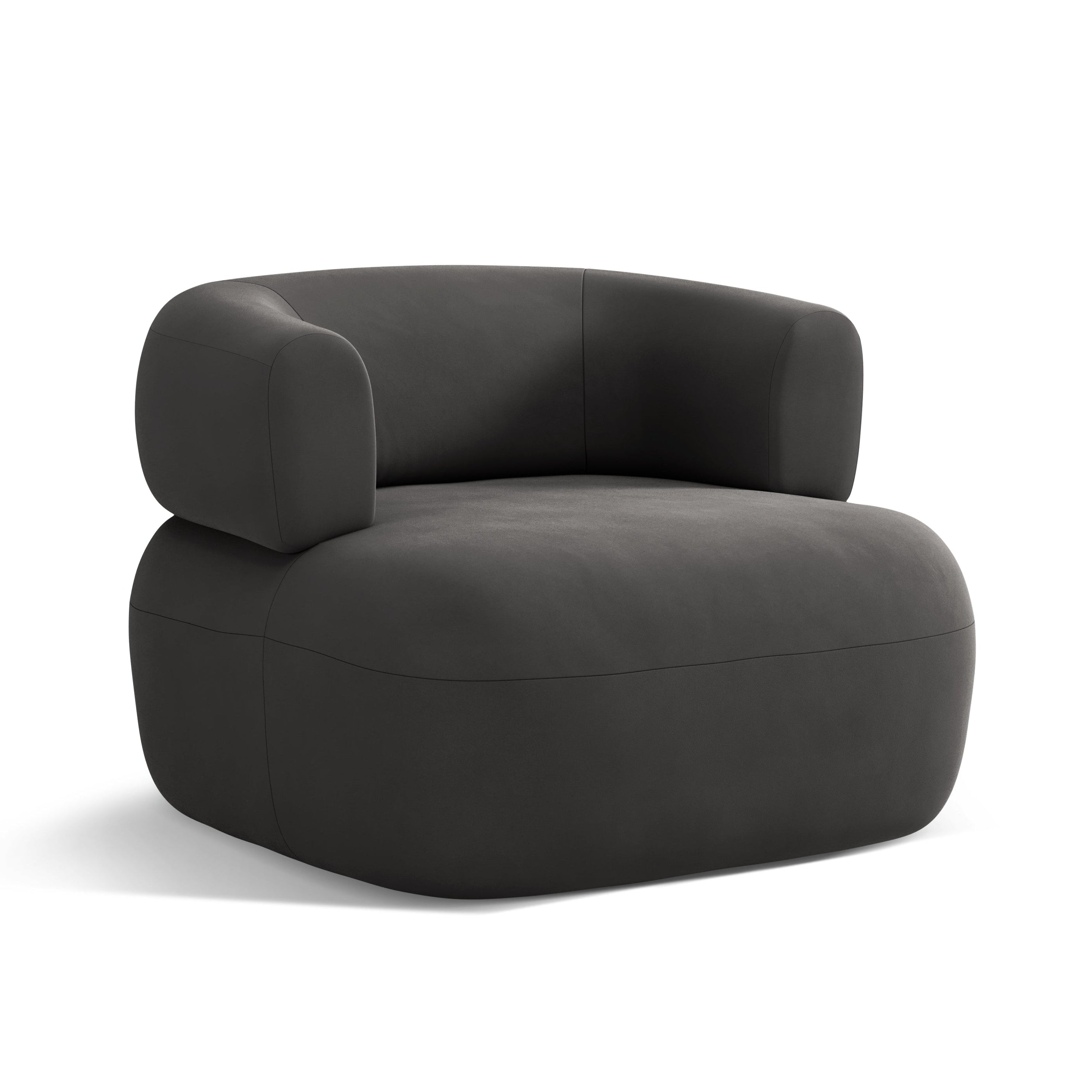 JENNY Dark Gray Velvet Armchair