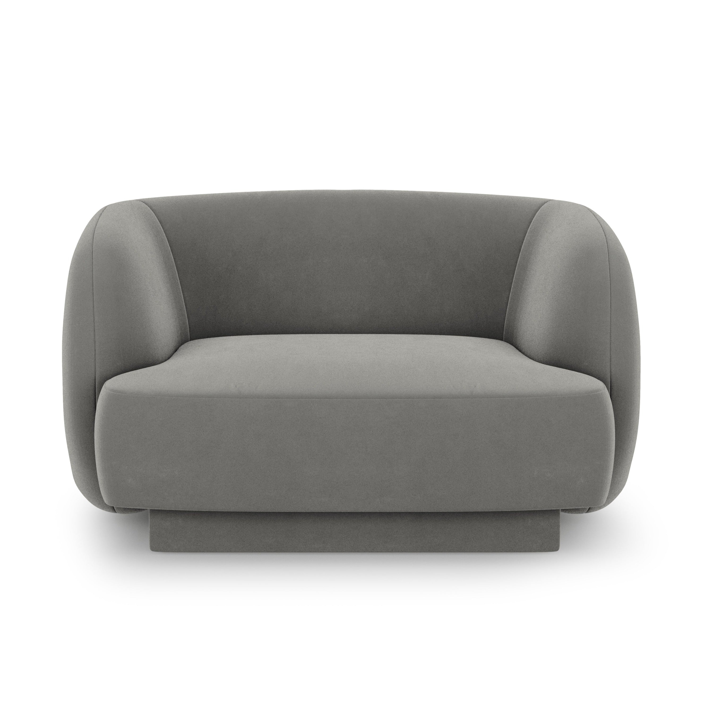 Fotel aksamitny MILEY jasnoszary Micadoni    Eye on Design