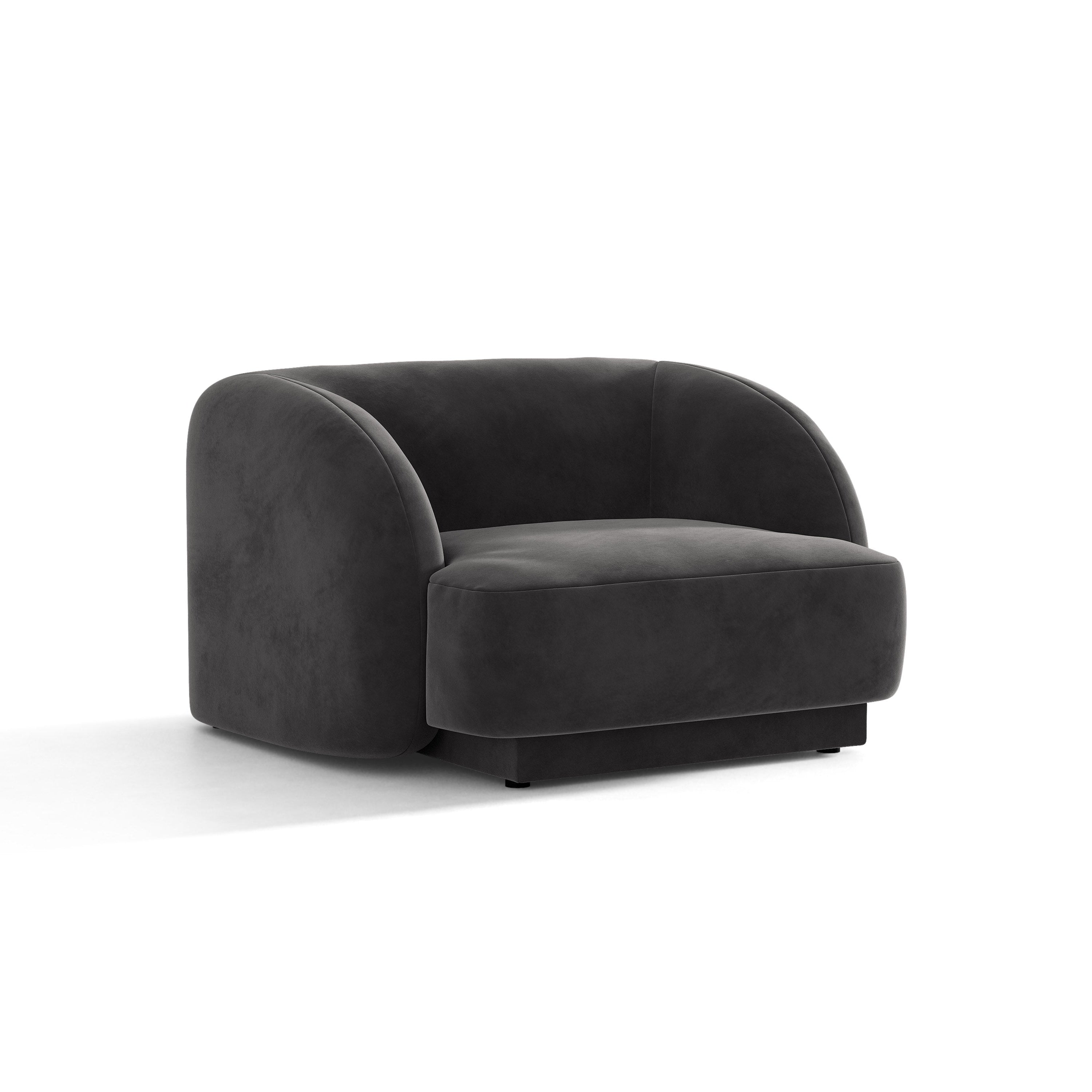 Miley velvet armchair dark gray