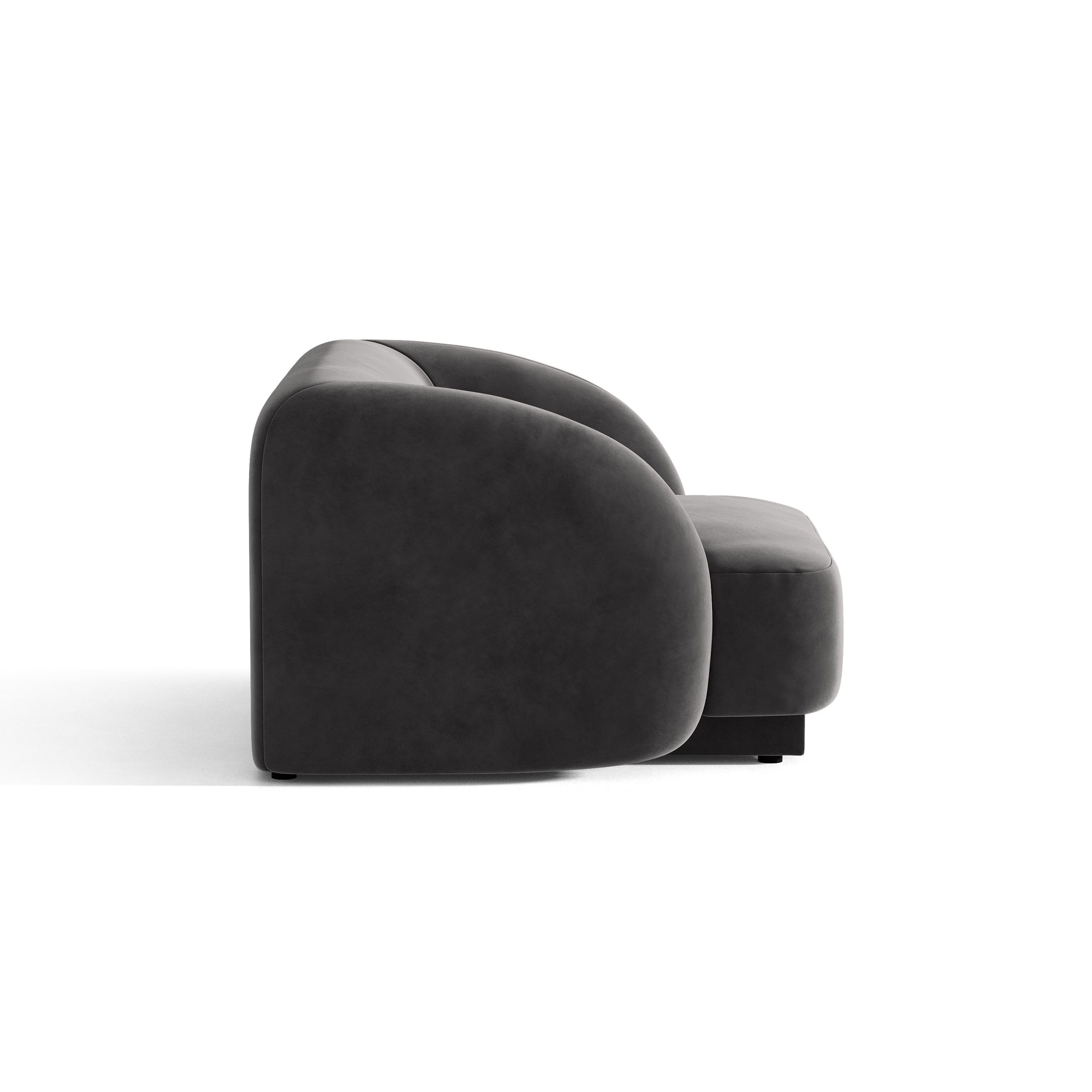 Miley velvet armchair dark gray