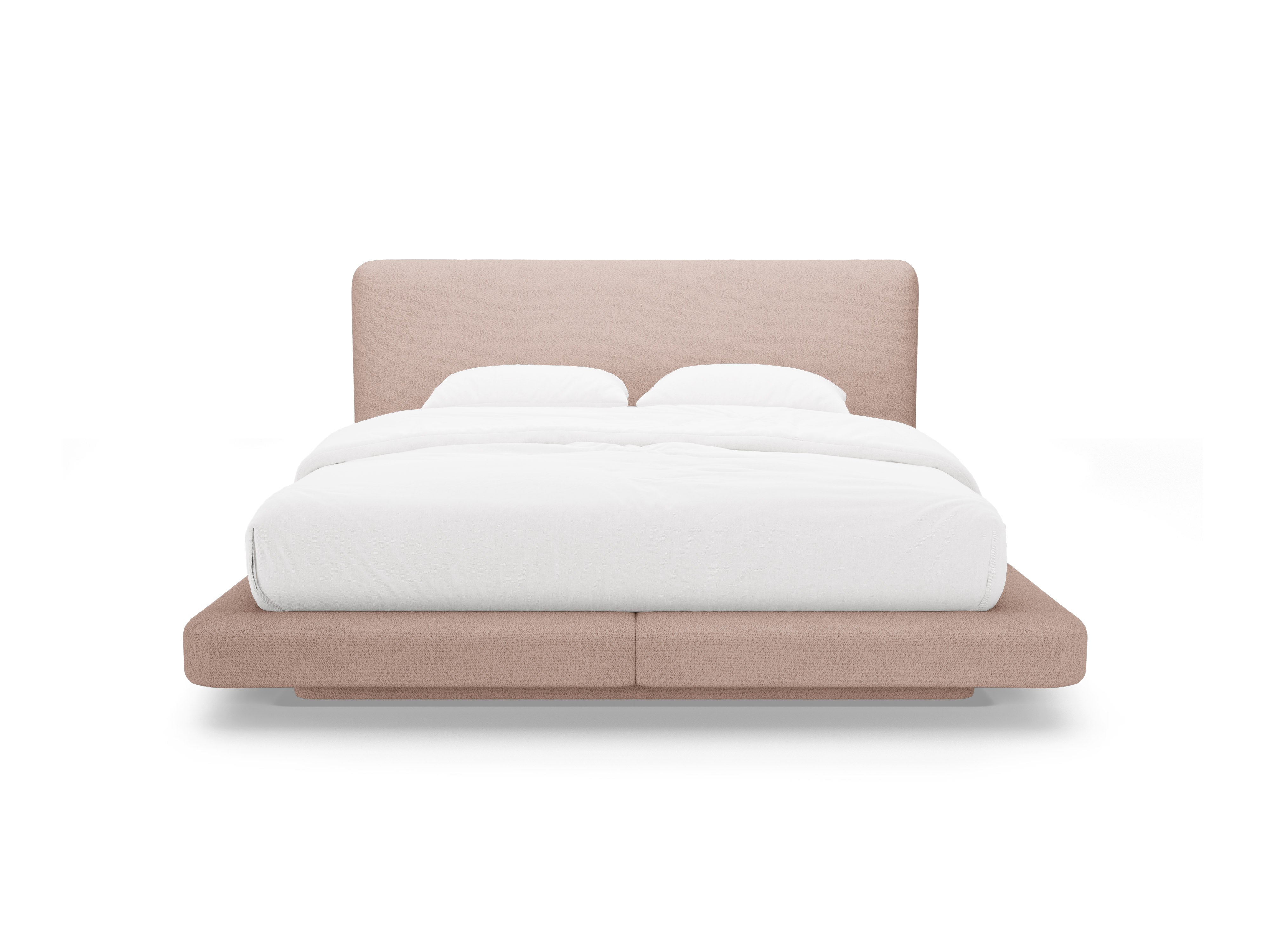 LINEA bed in powder pink boucle