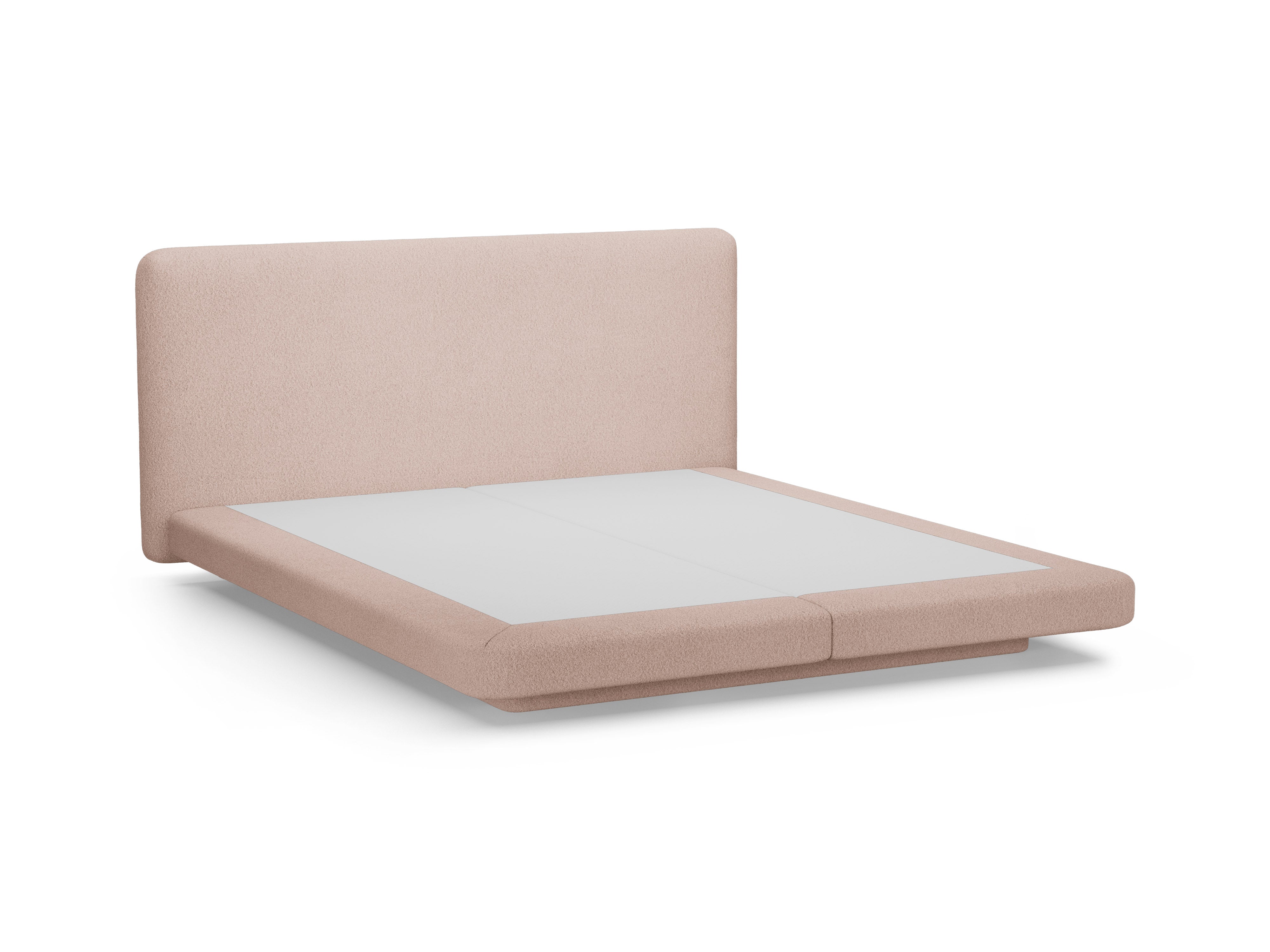 LINEA bed in powder pink boucle