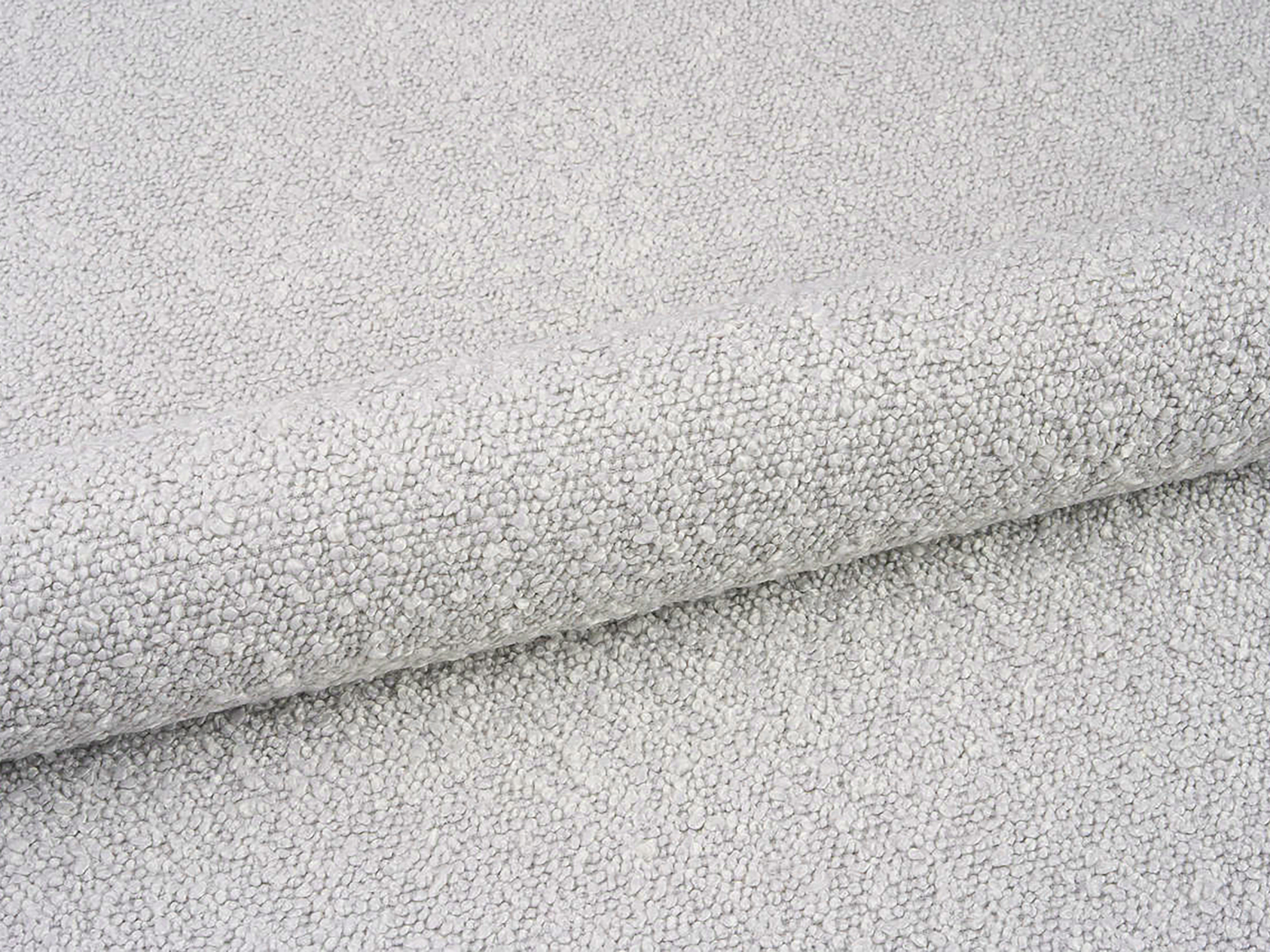 LINEA bed in light gray boucle