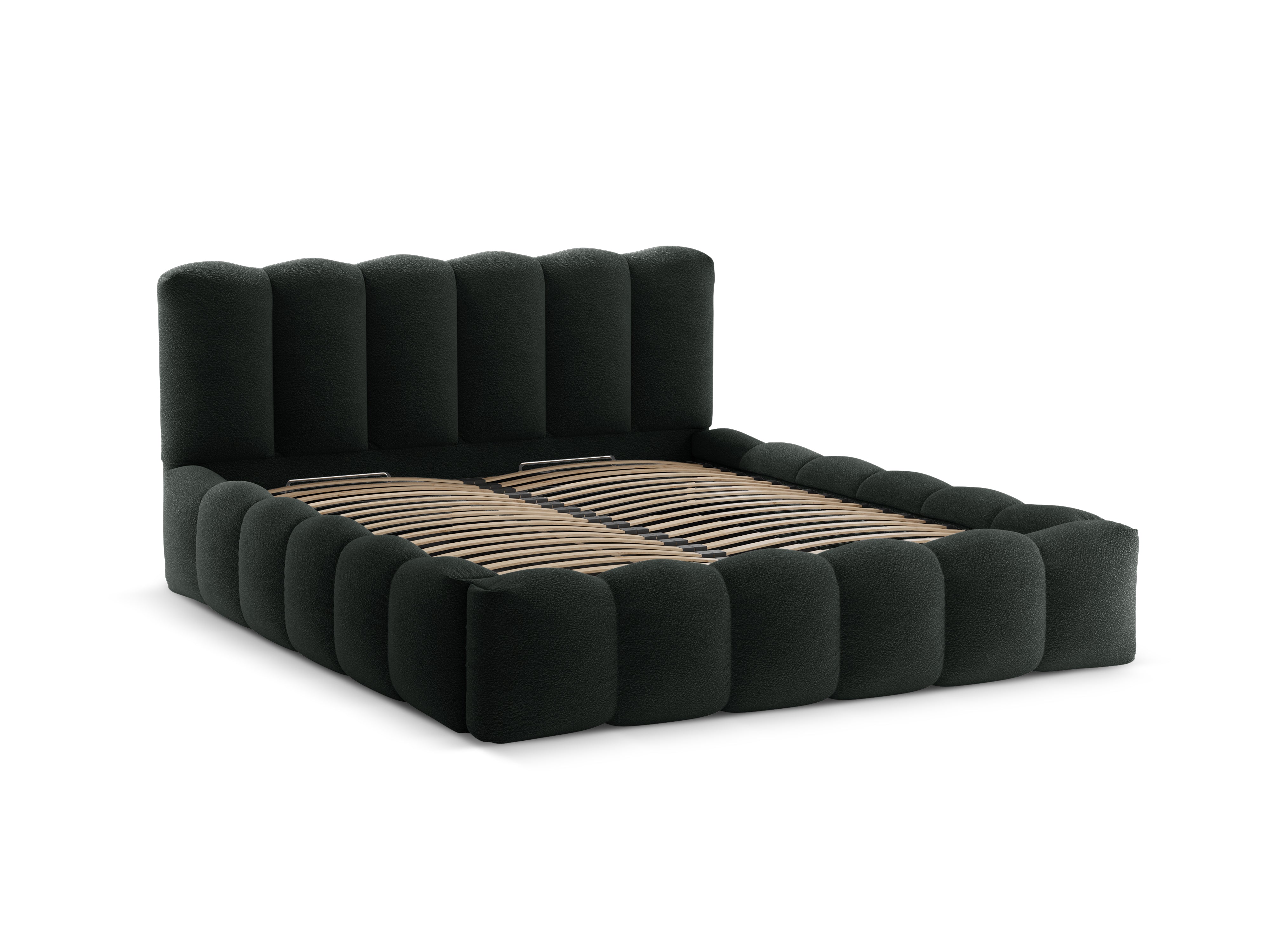Bed with storage LUPINE black boucle