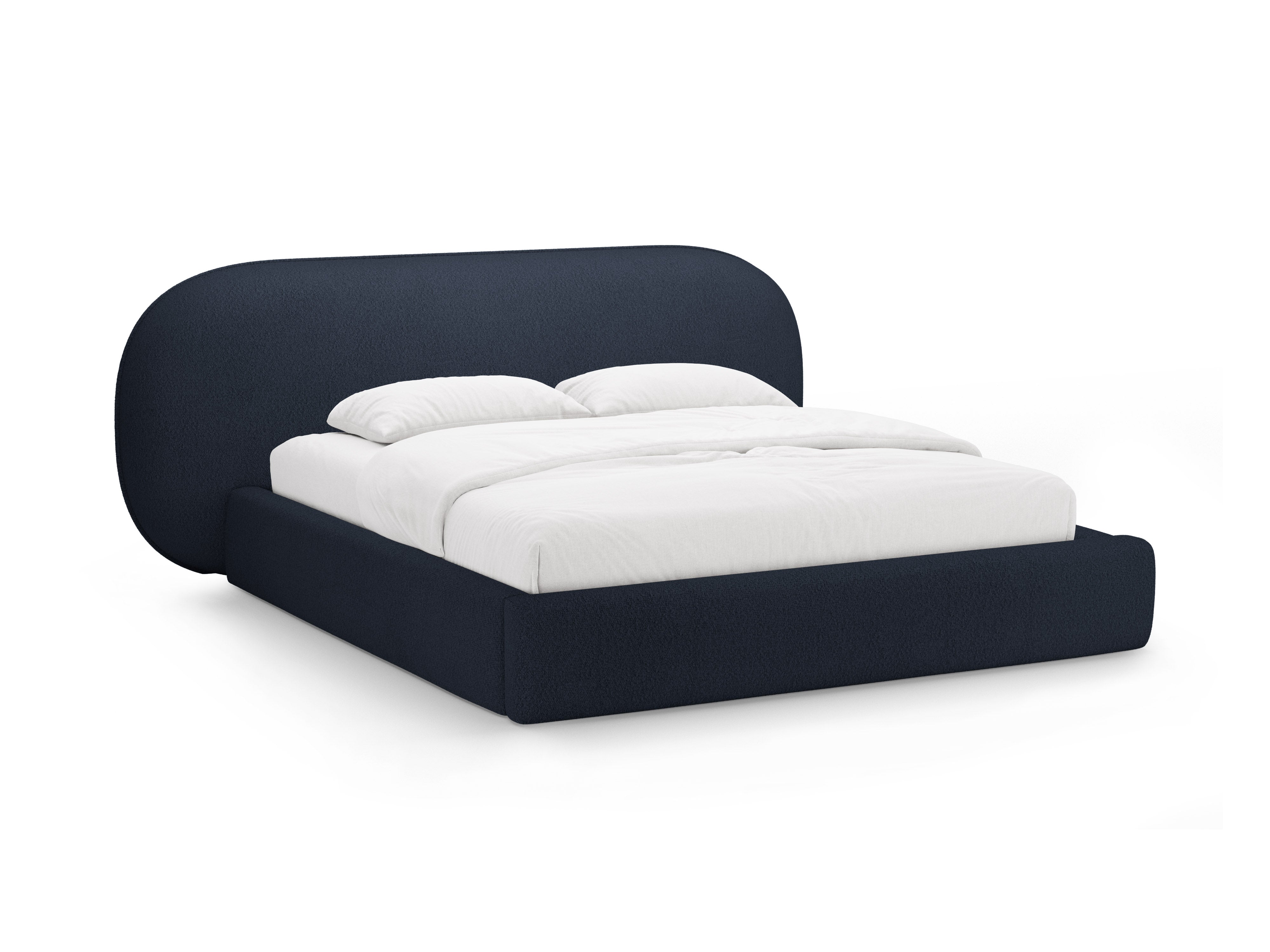 OVALO Bed dark blue boucle