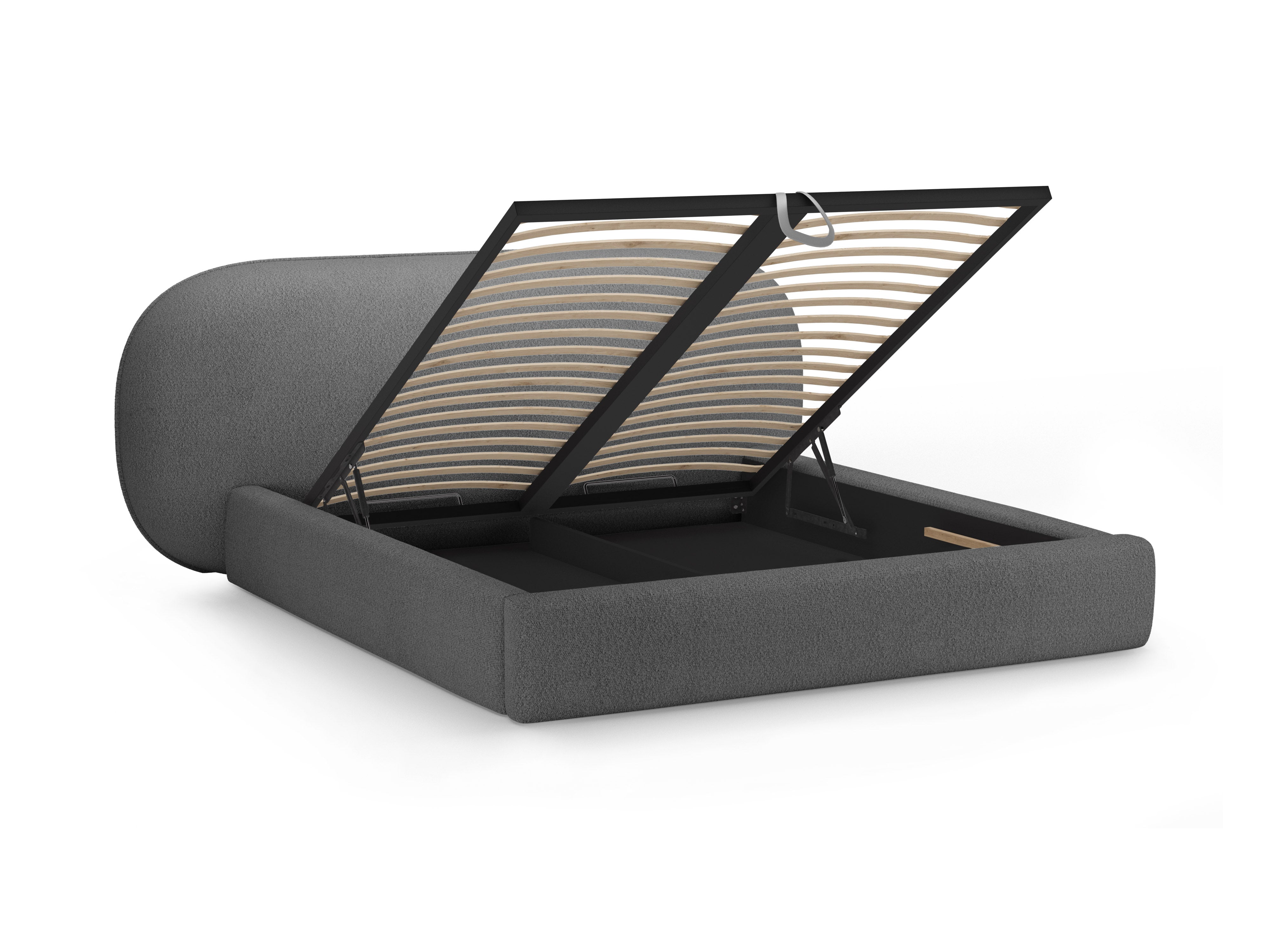 OVALO Bed in Dark Gray Boucle