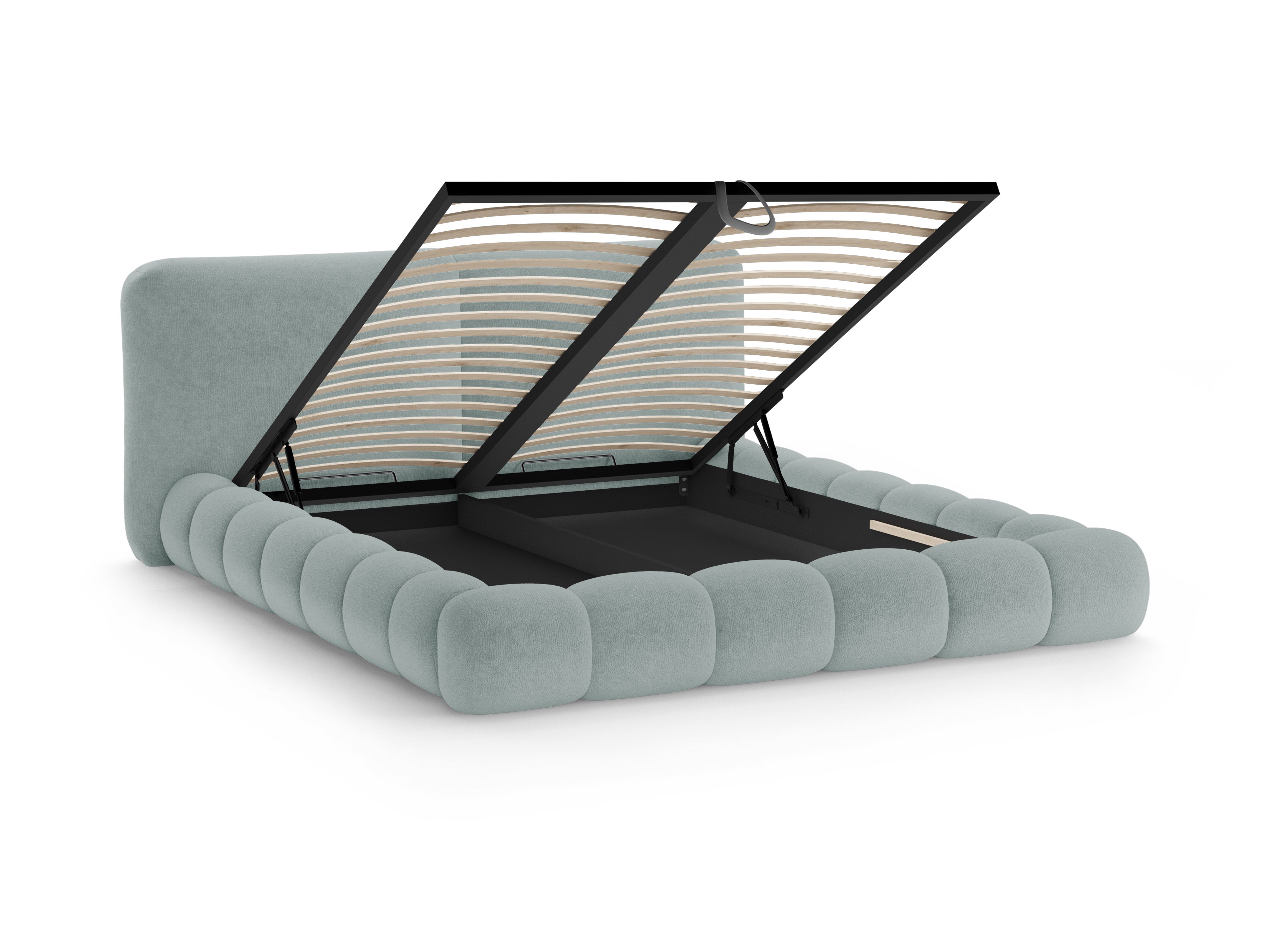 SOLANGE Bed Light Blue Chenille
