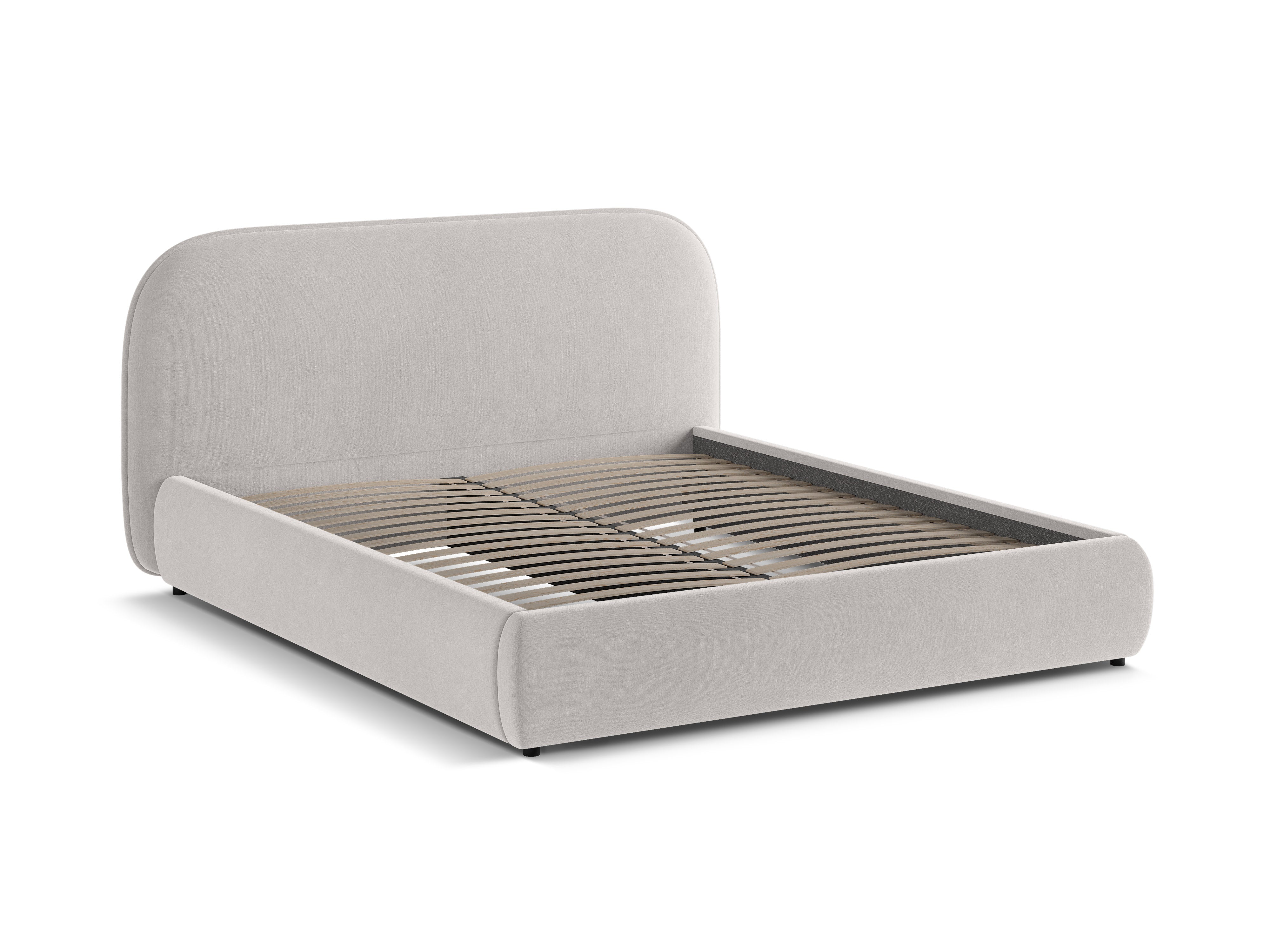 Velvet Bed MURADA Light Gray