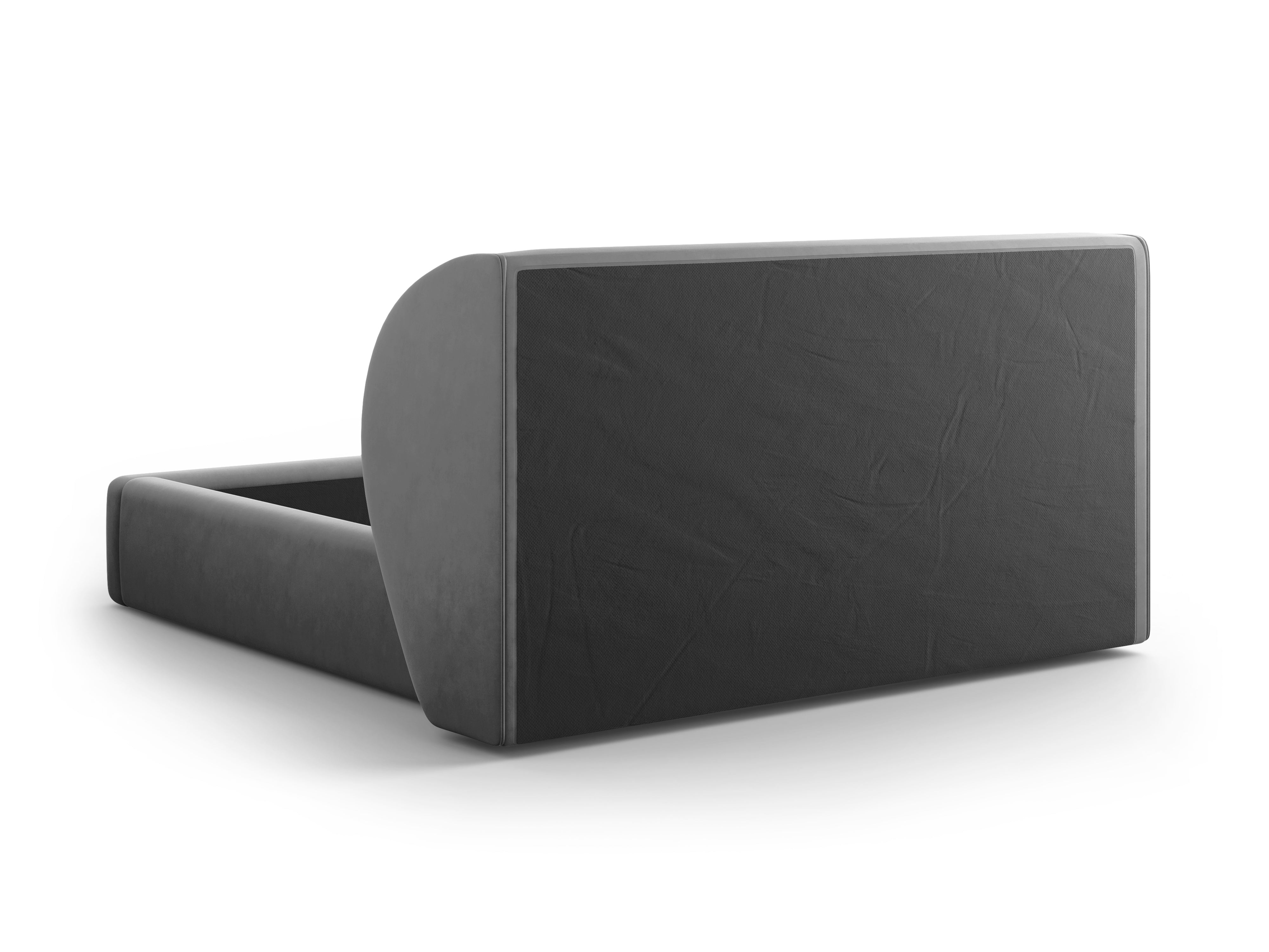 Łóżko aksamitne z pojemnikiem na pościel MILEY ciemnoszary Micadoni Eye on Design