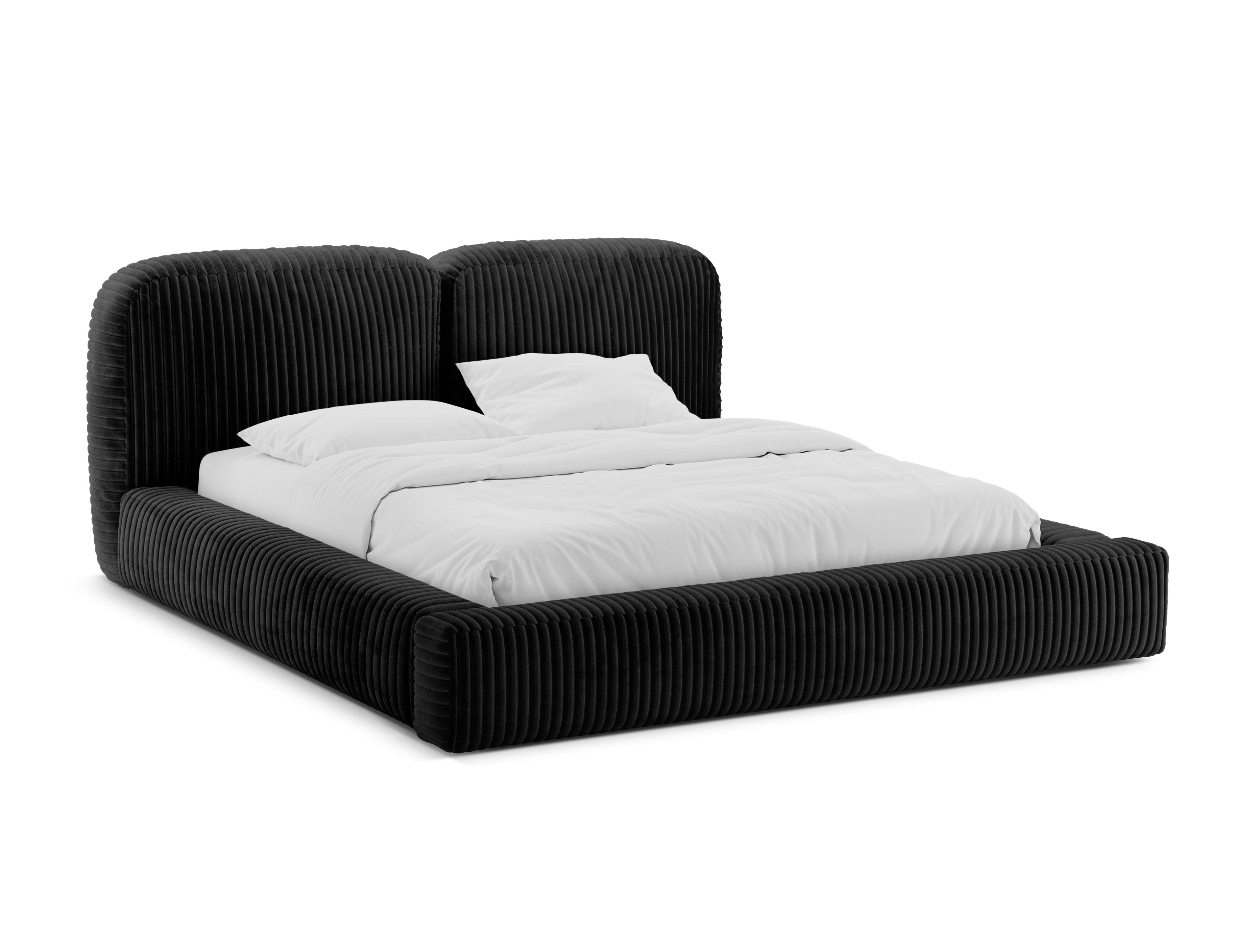 MARTINA Bed Black Corduroy