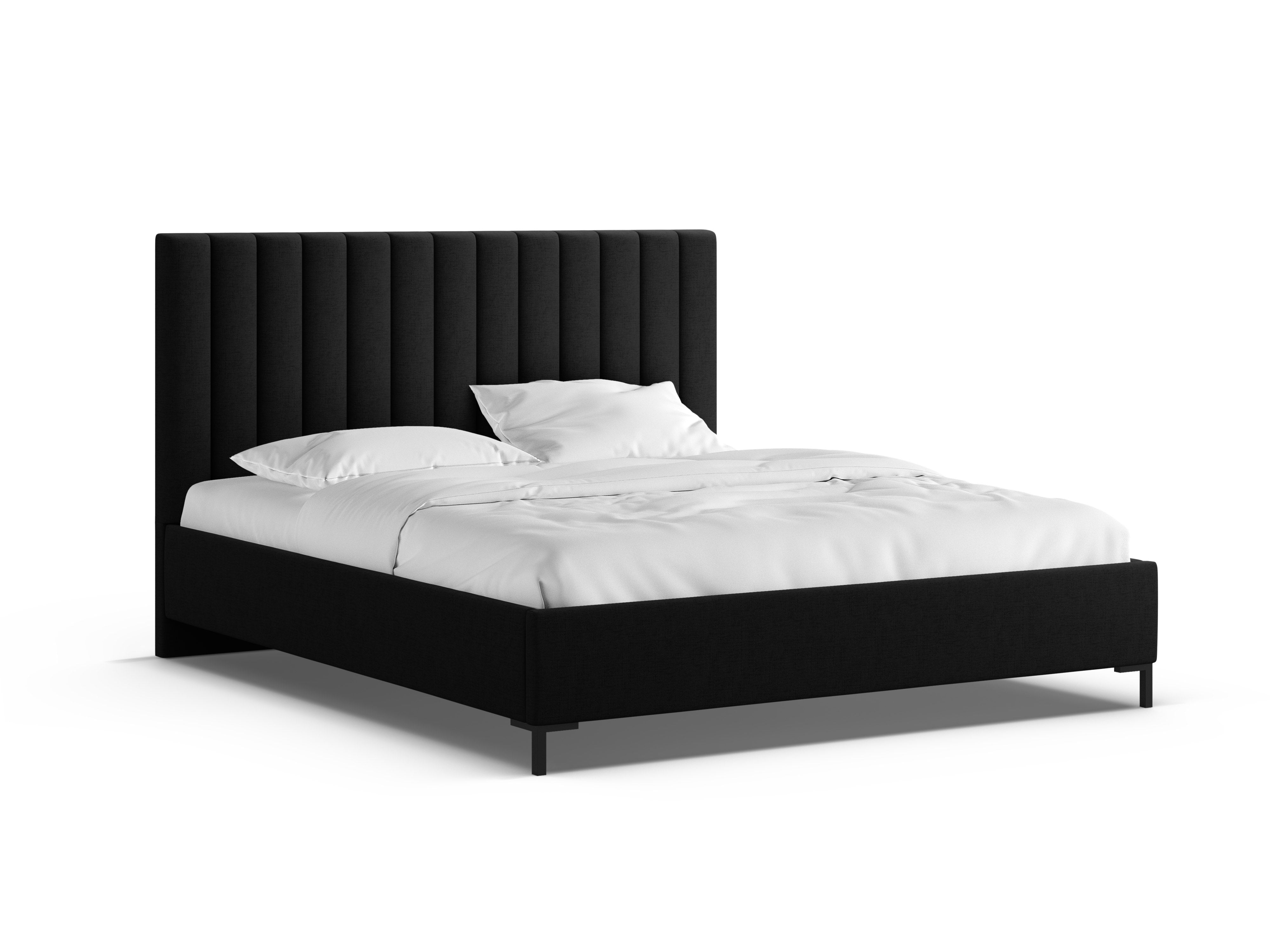 ALLISON black bed with storage for bedding