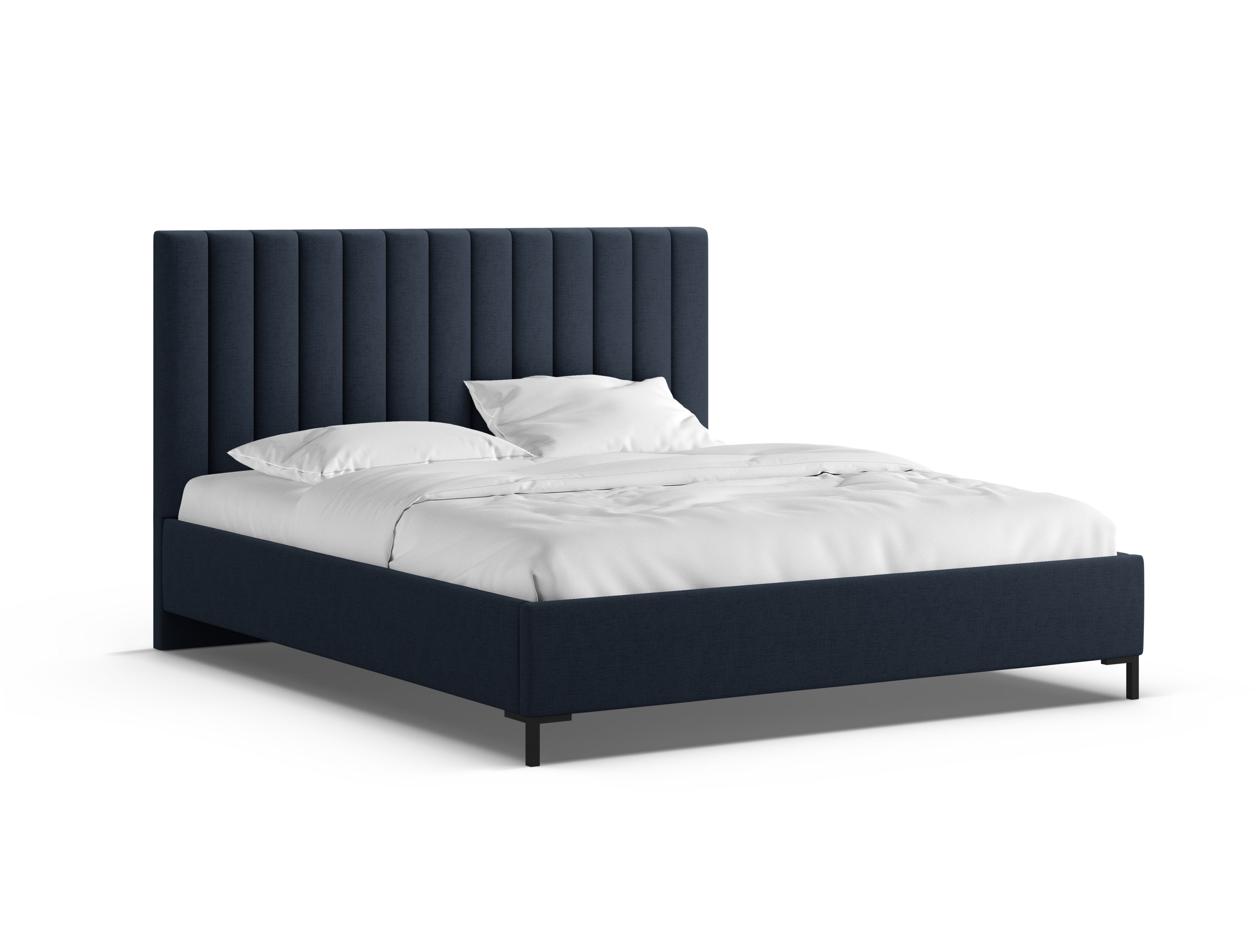 ALLISON bed with storage for bedding in royal blue