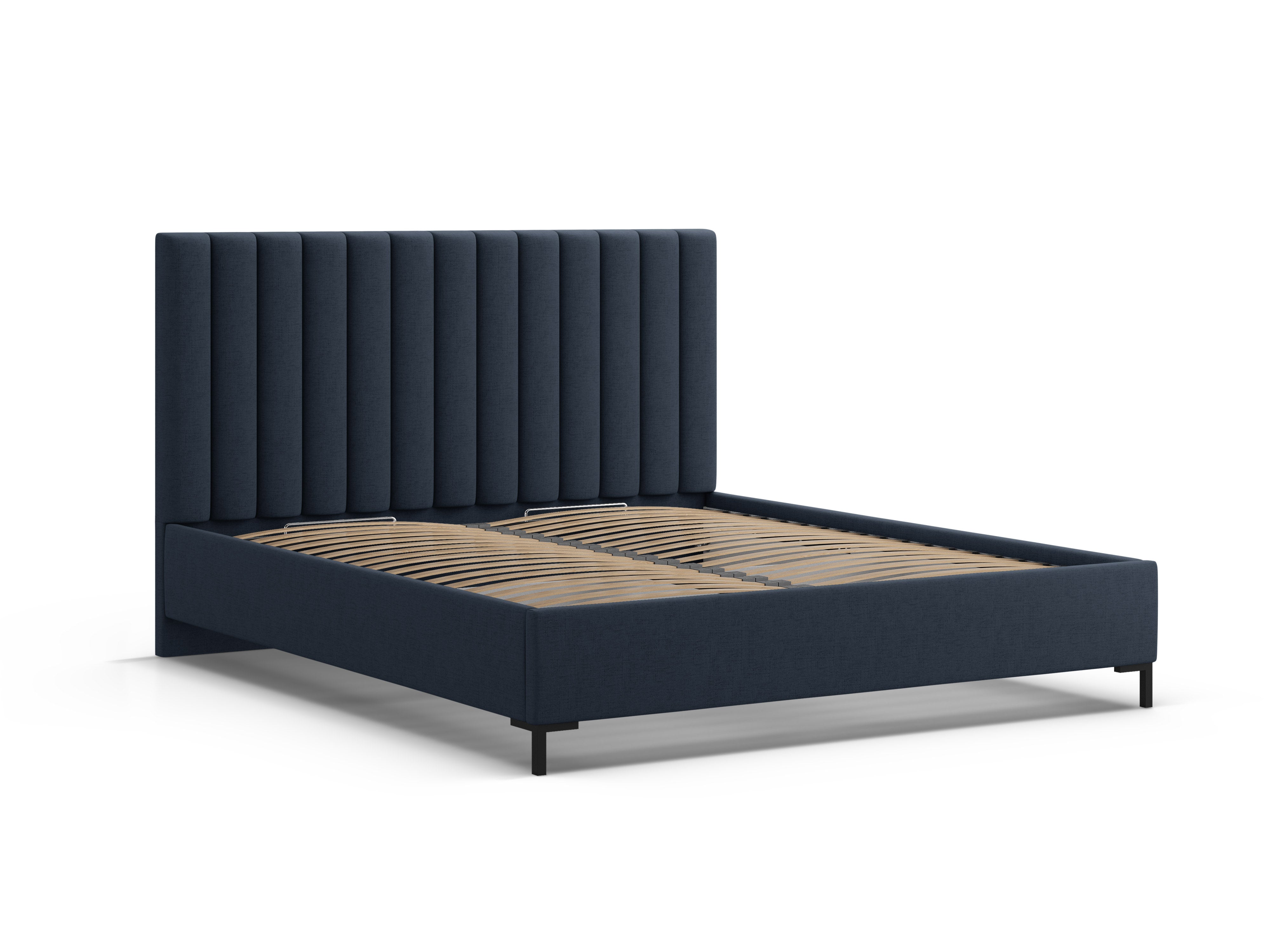 ALLISON bed with storage for bedding in royal blue