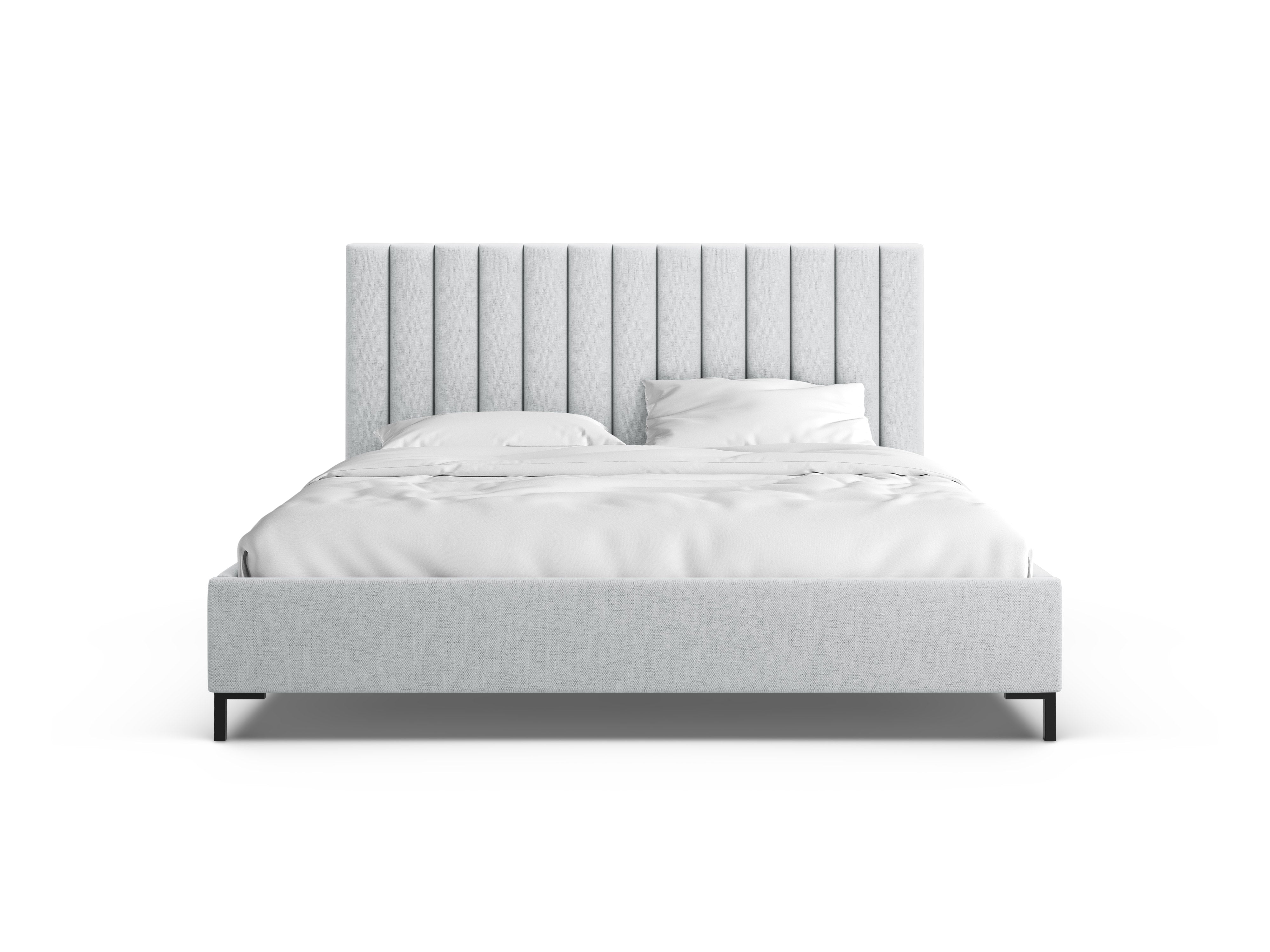 ALLISON light gray bed with storage for bedding