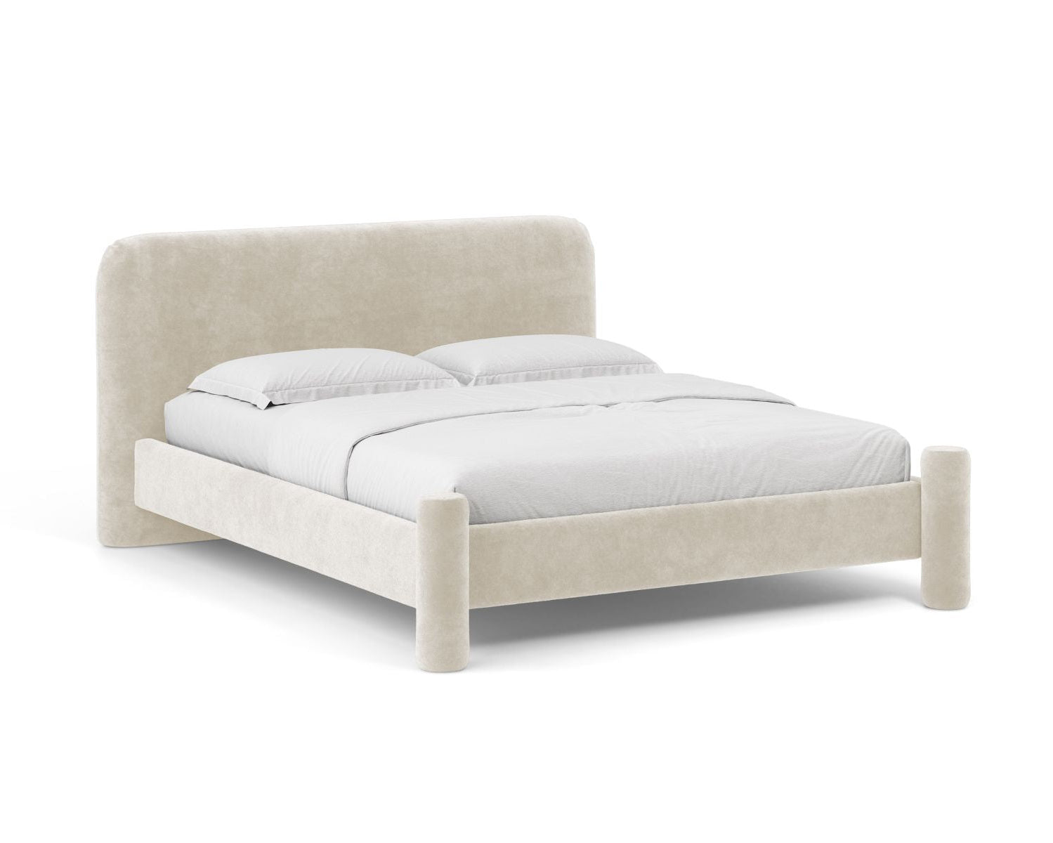 VERA bed in light beige chenille
