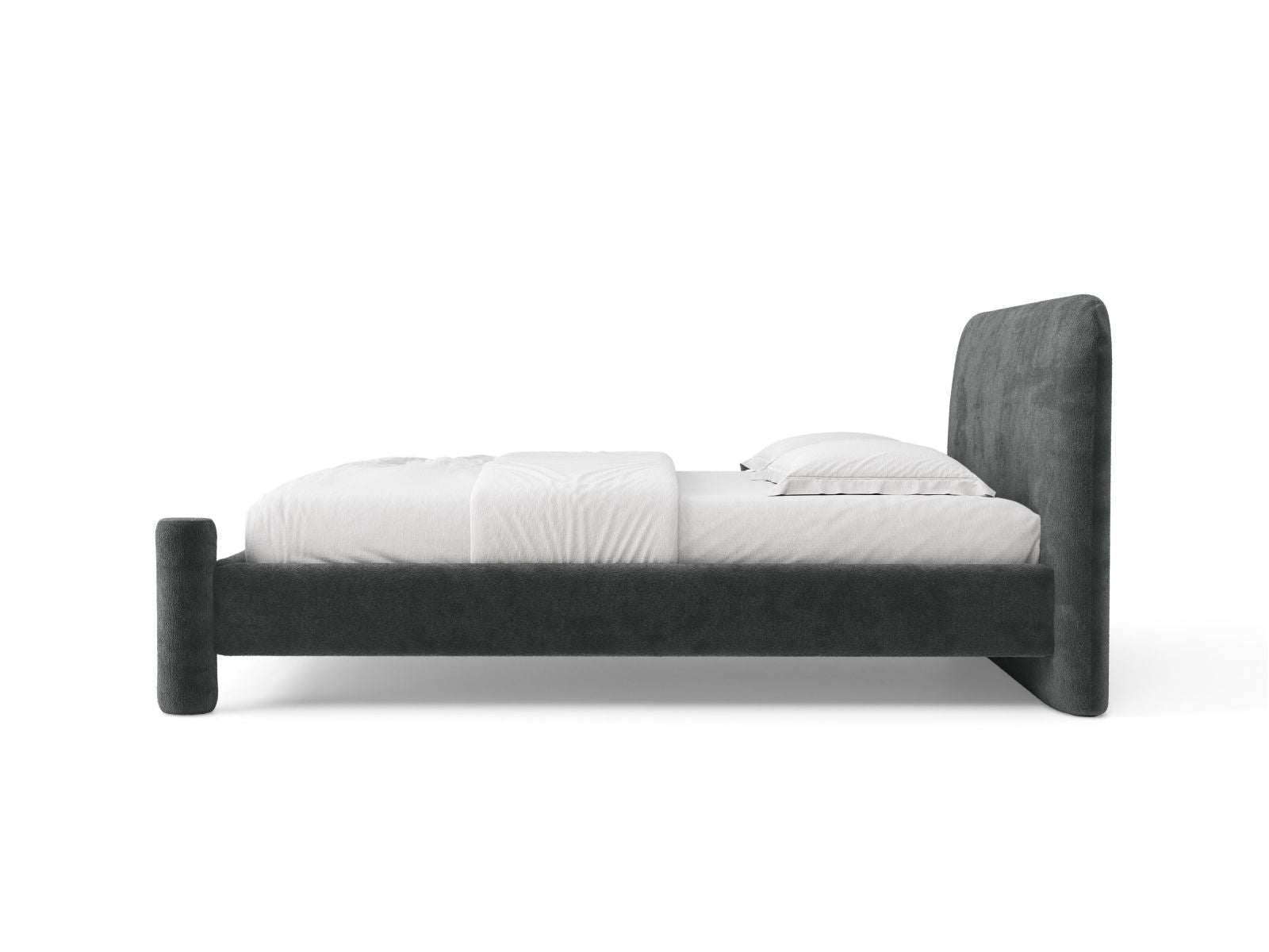 VERA bed in dark gray chenille