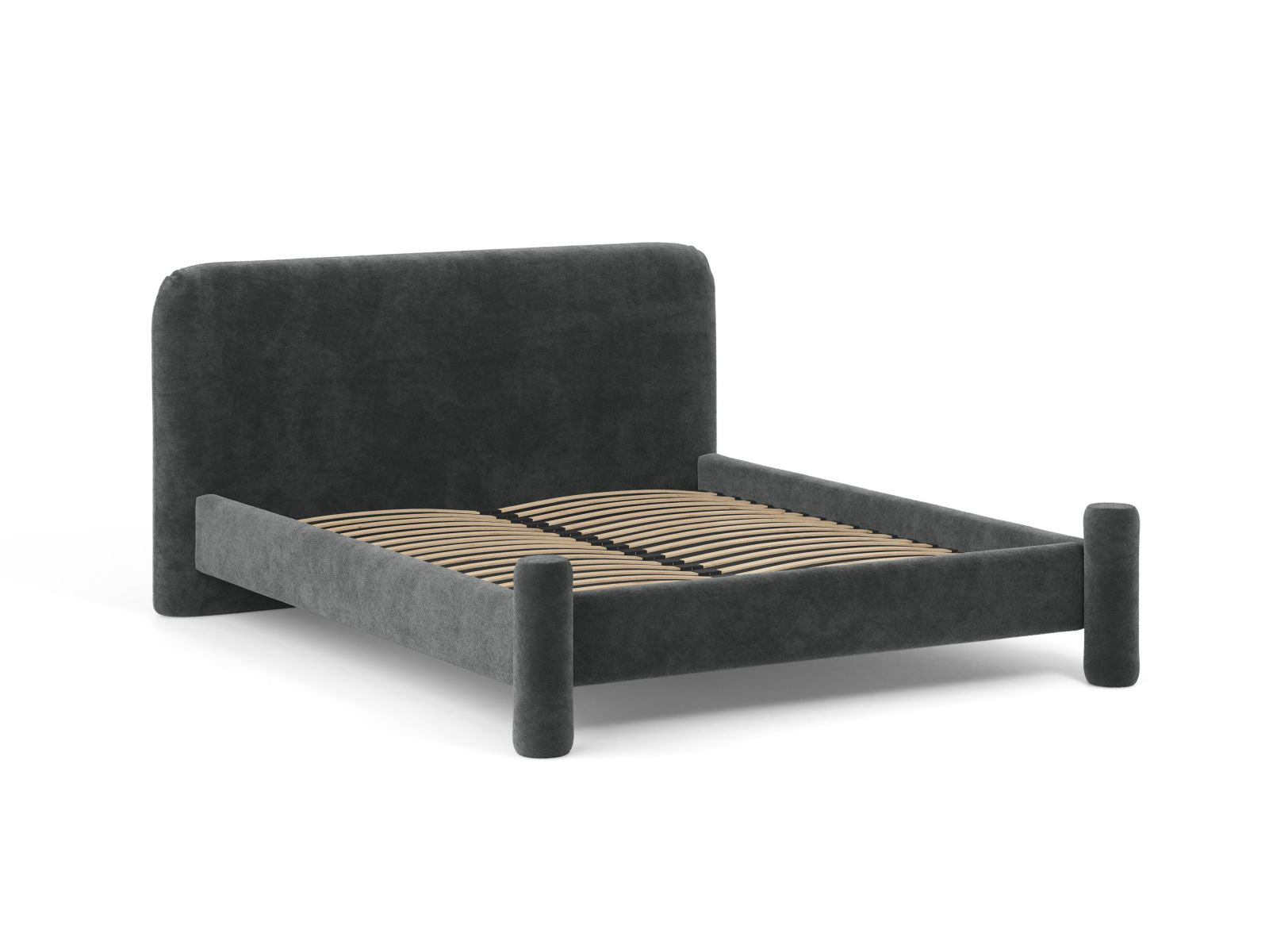 VERA bed in dark gray chenille